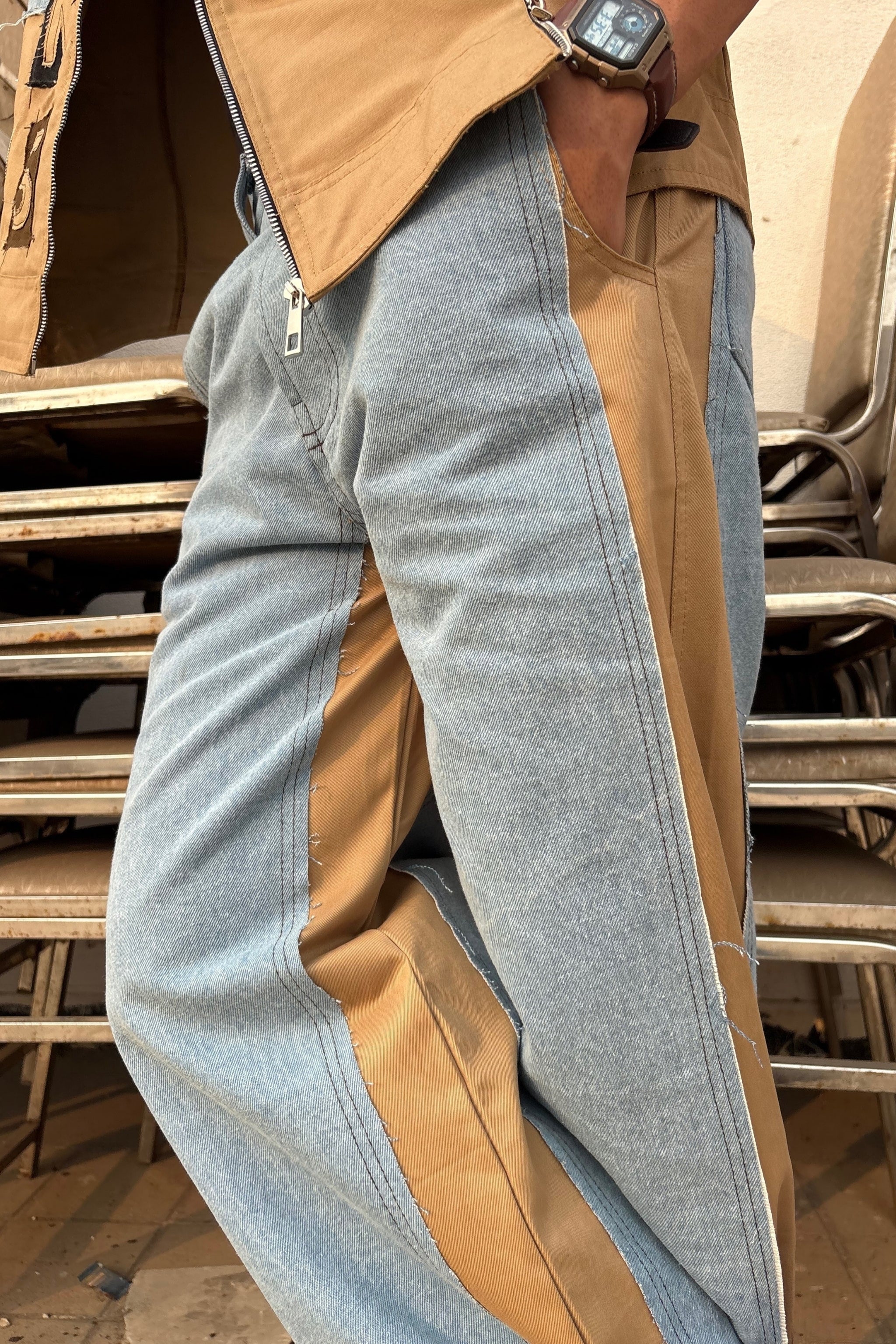 Tan & Blue Co-ord Set