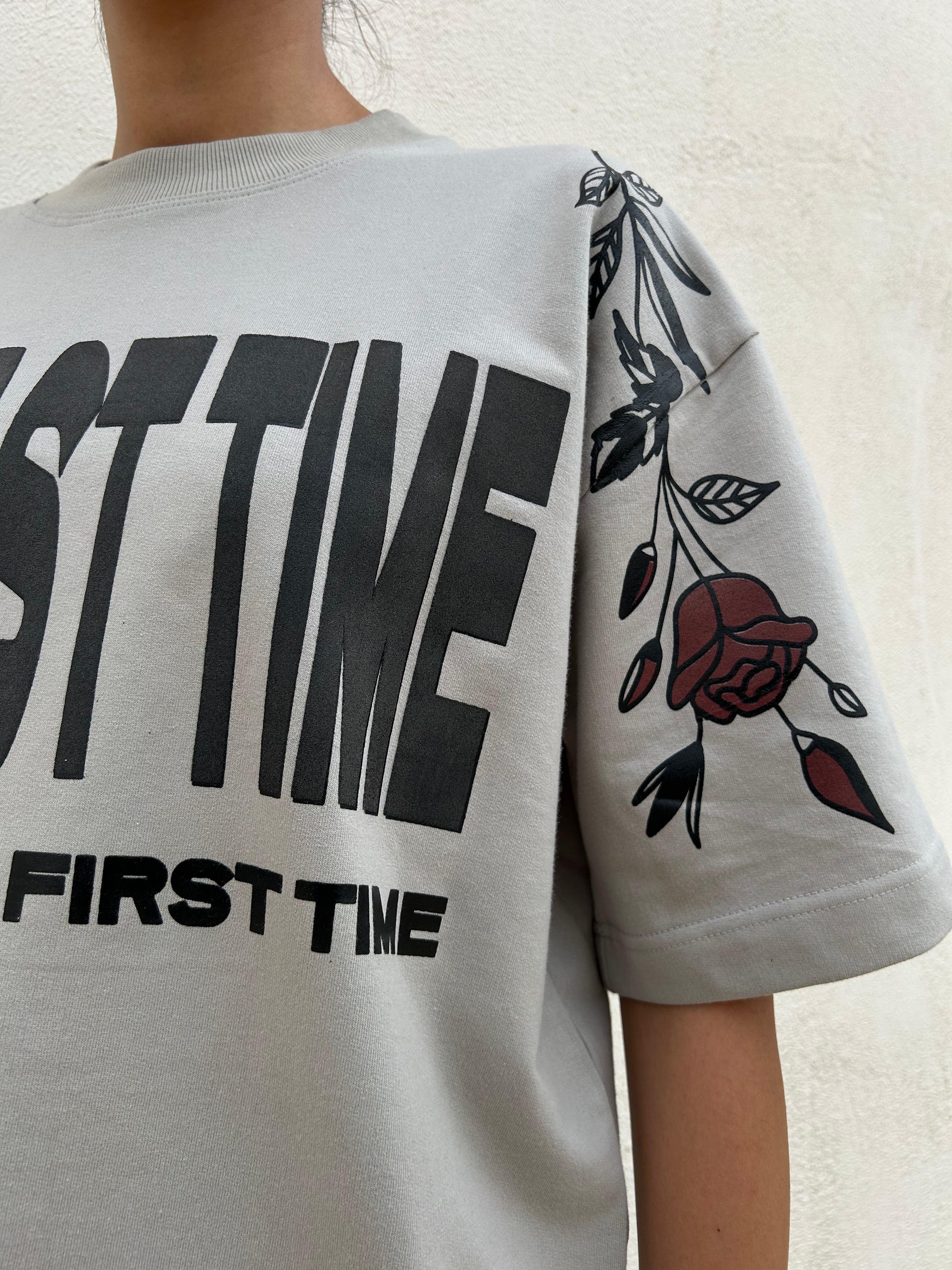 One Last Time Smoke Grey Oversized T-Shirt