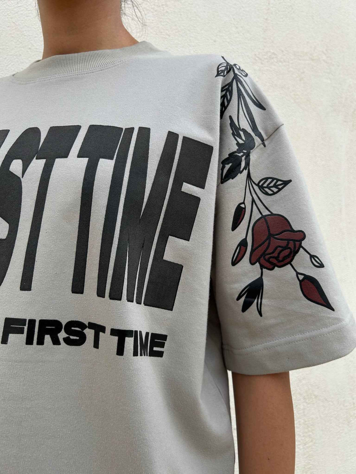 One Last Time Smoke Grey Oversized T-Shirt