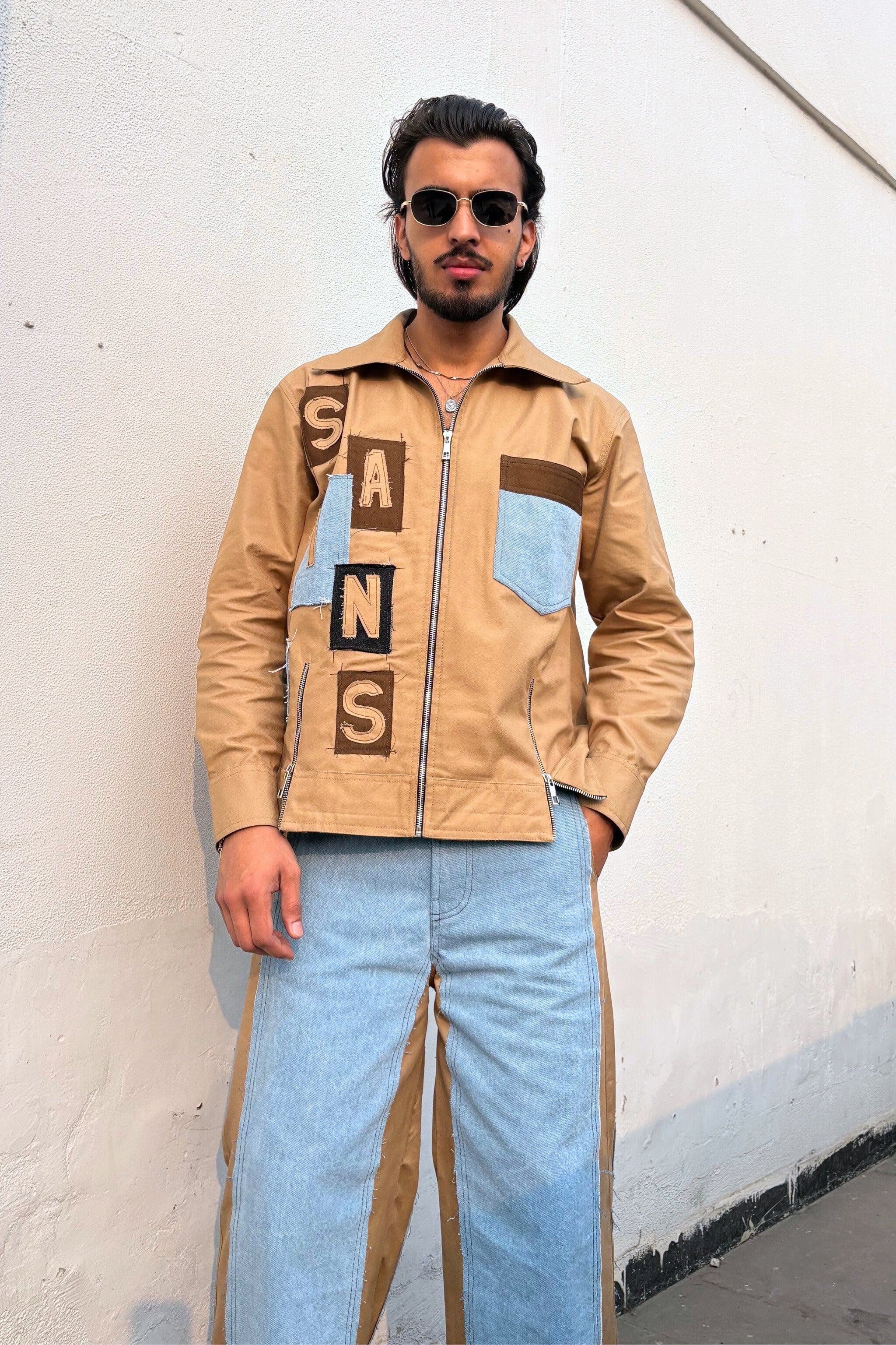 Tan & Blue Co-ord Set