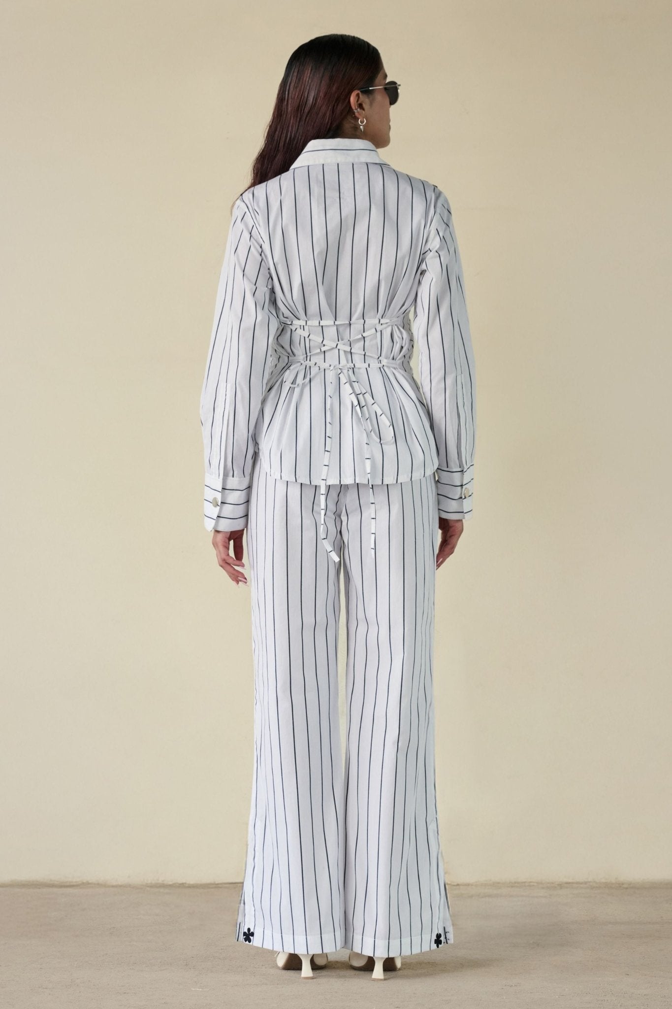Black Stripe Floral Set