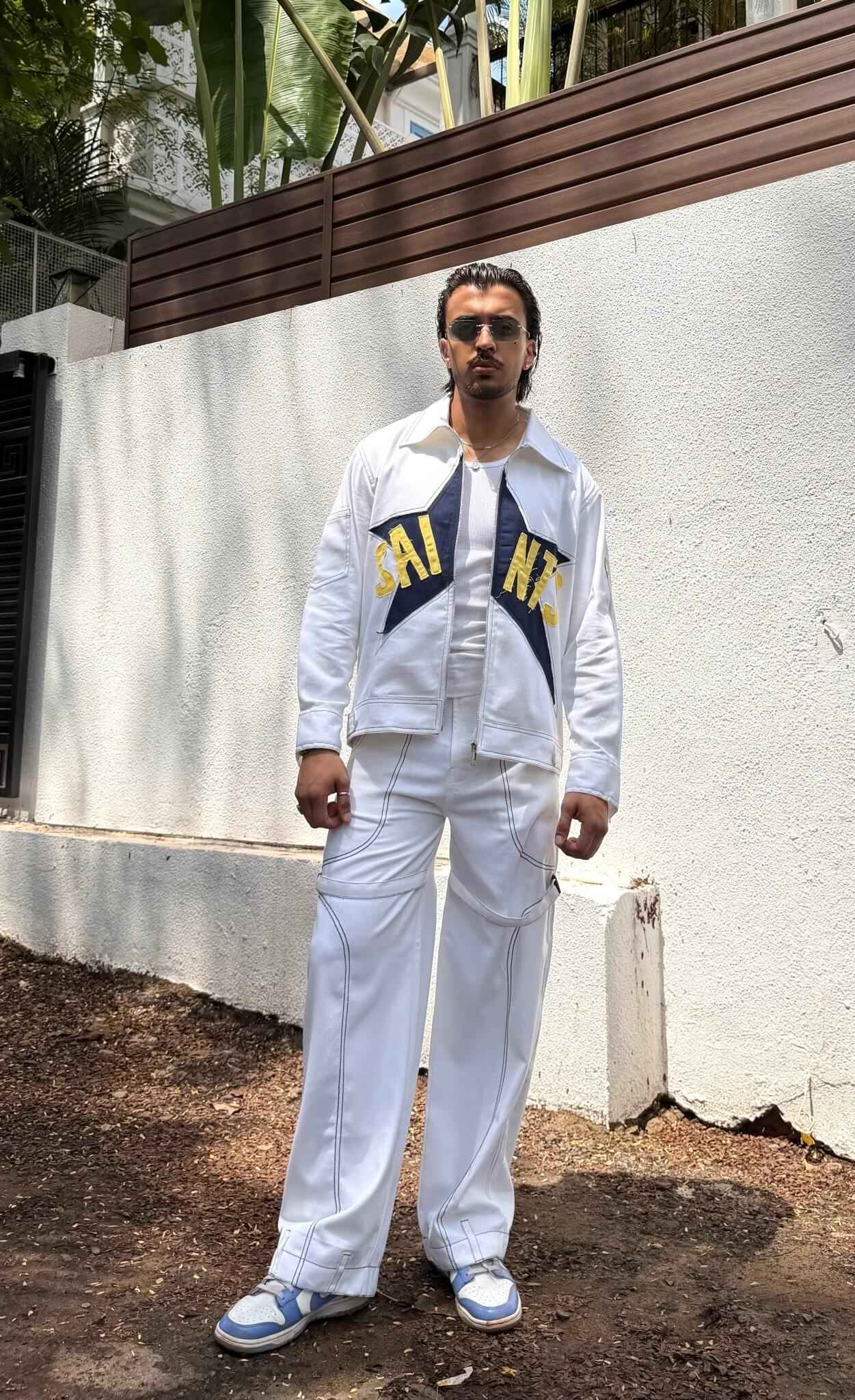 Star White Men Co-ord Set