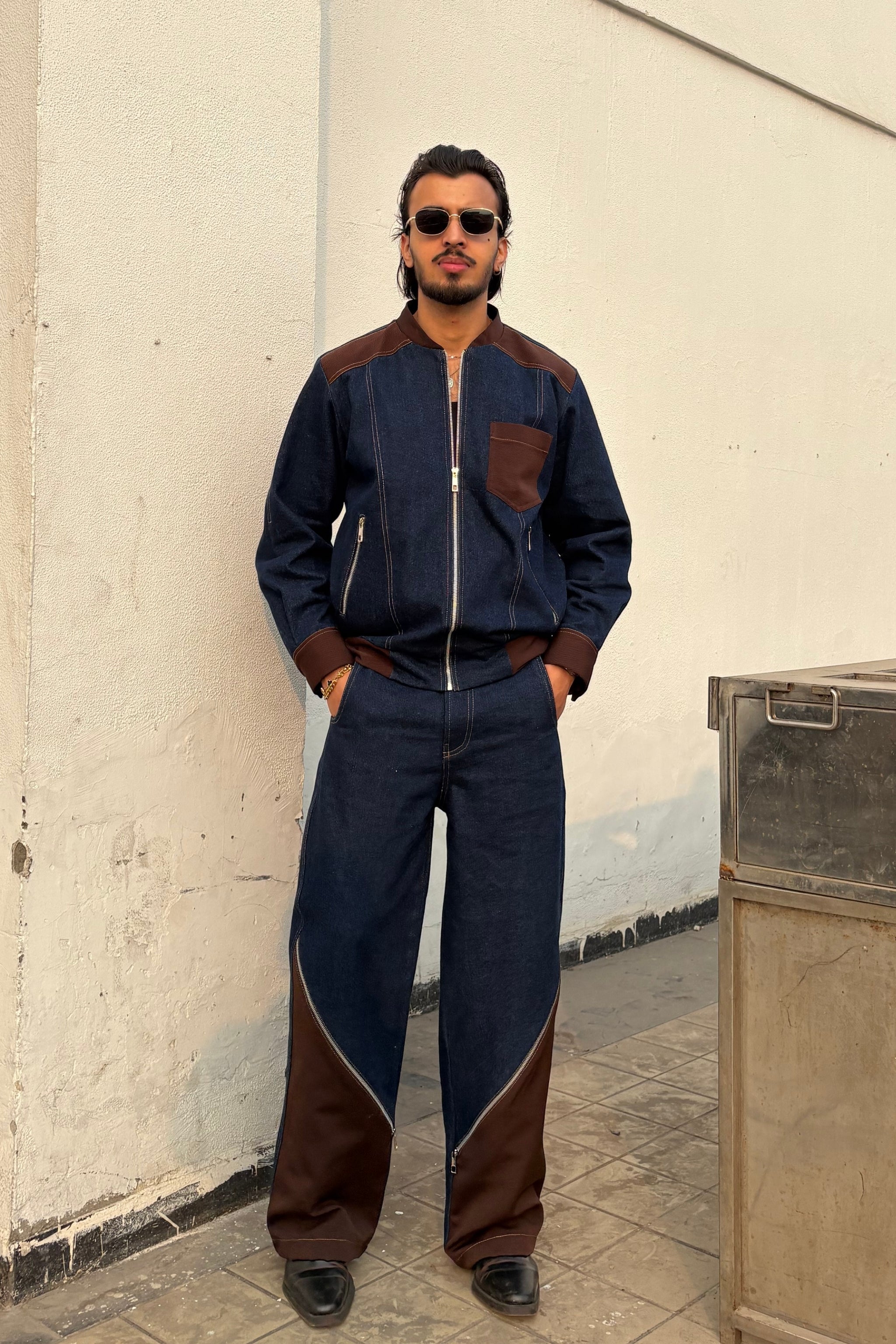 Navy Brown Co-ord Set