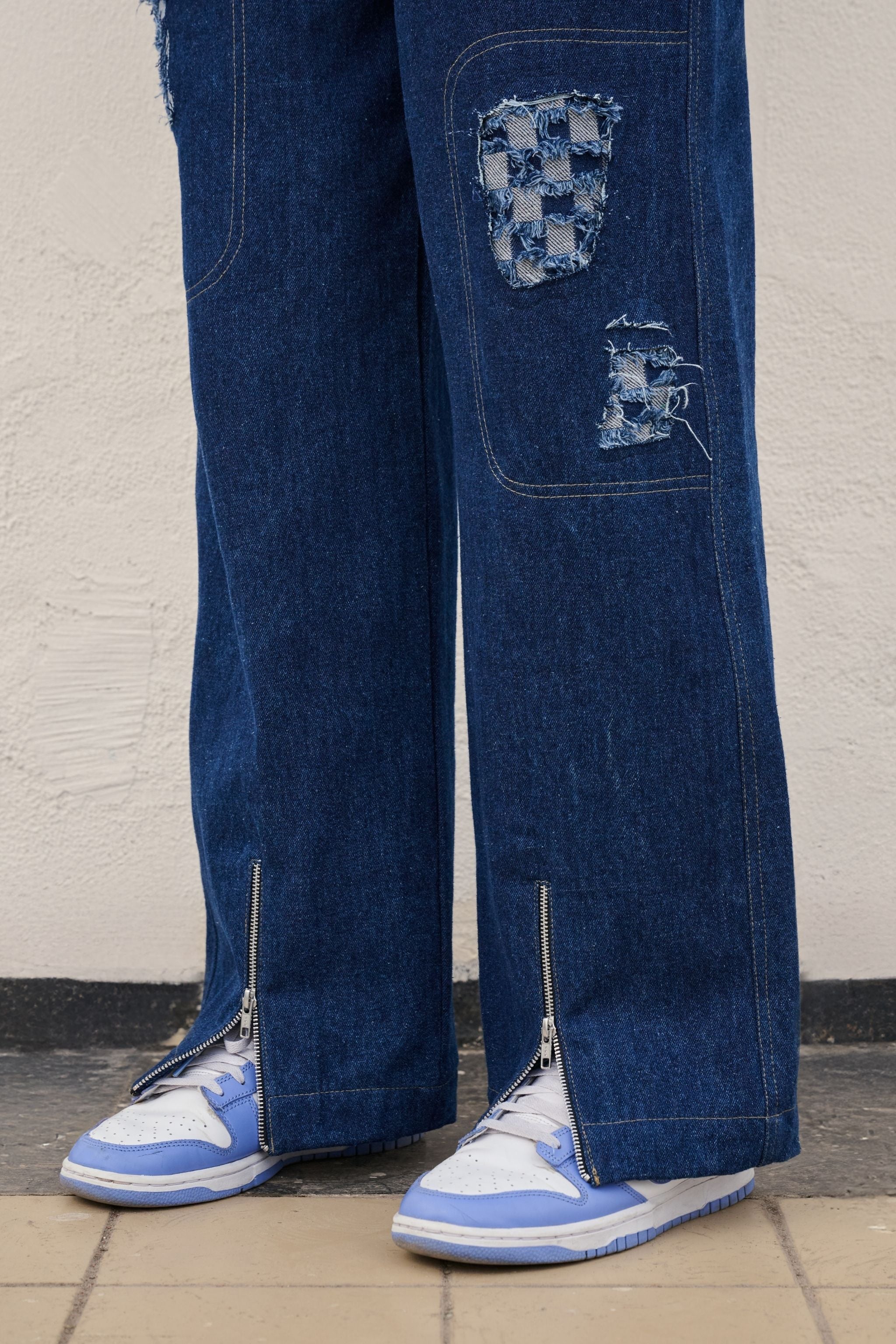 Checkerboard Blue Denim Set