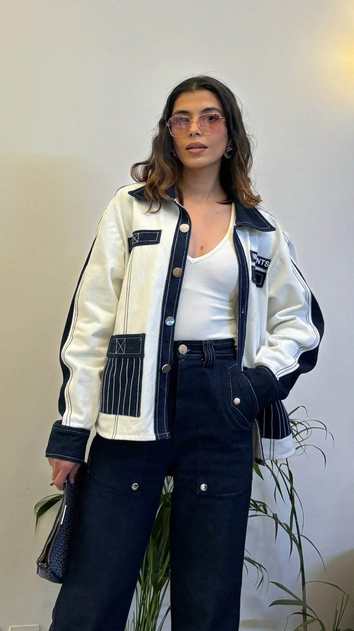 Unisex Denim White Blue Shirt