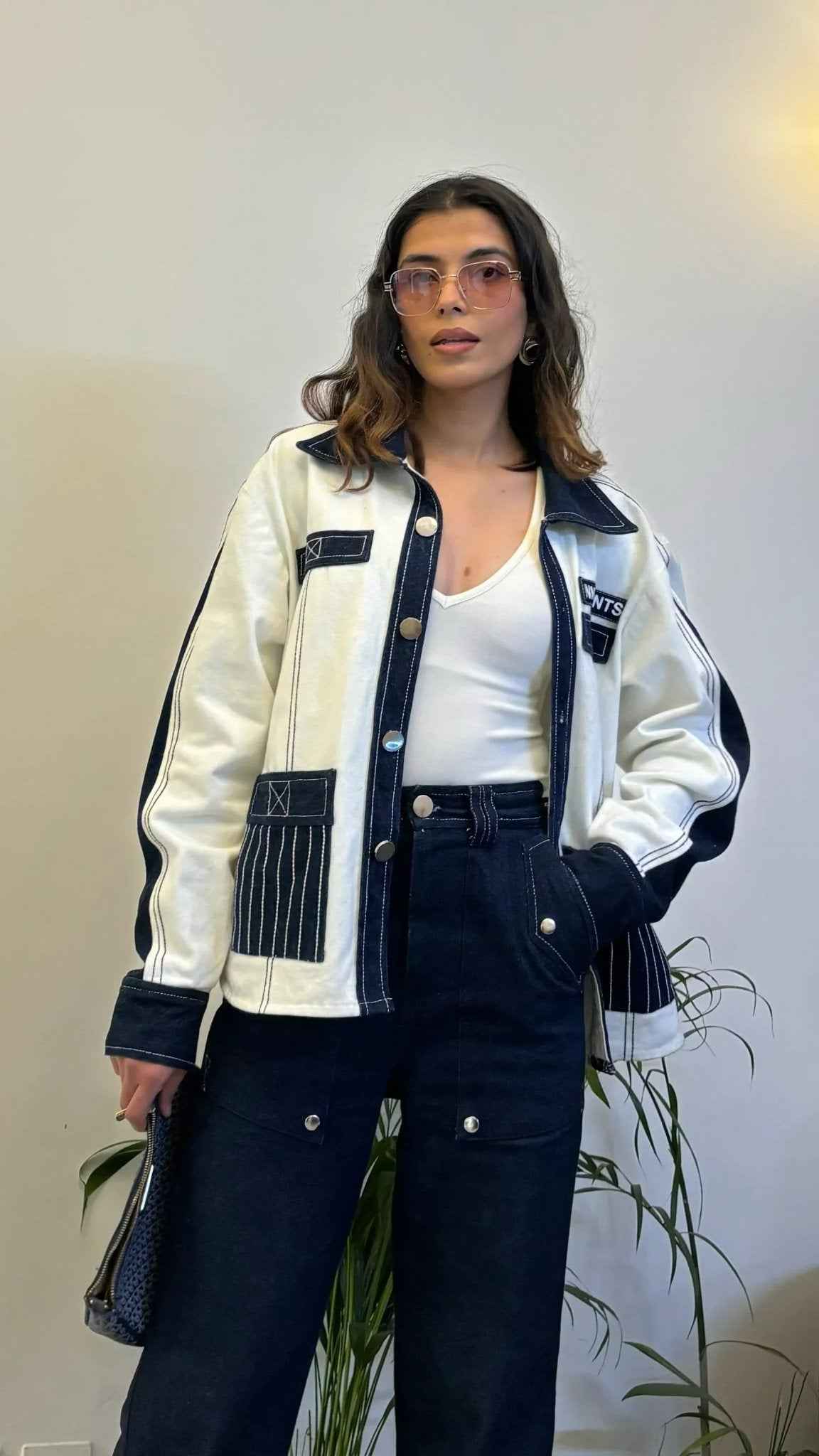 Unisex Denim White Blue Shirt