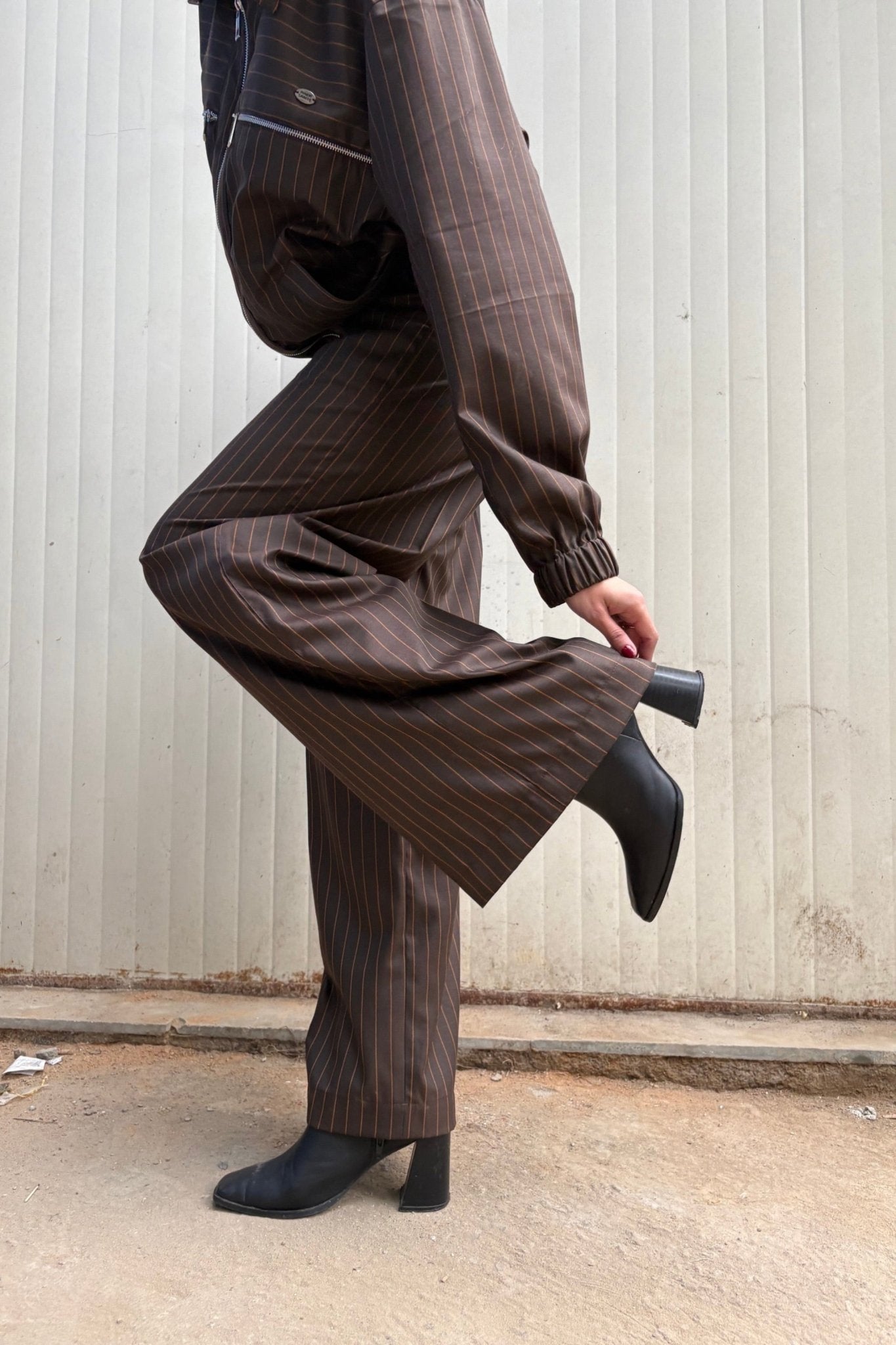 Tokyo Brown Pinstripe Set