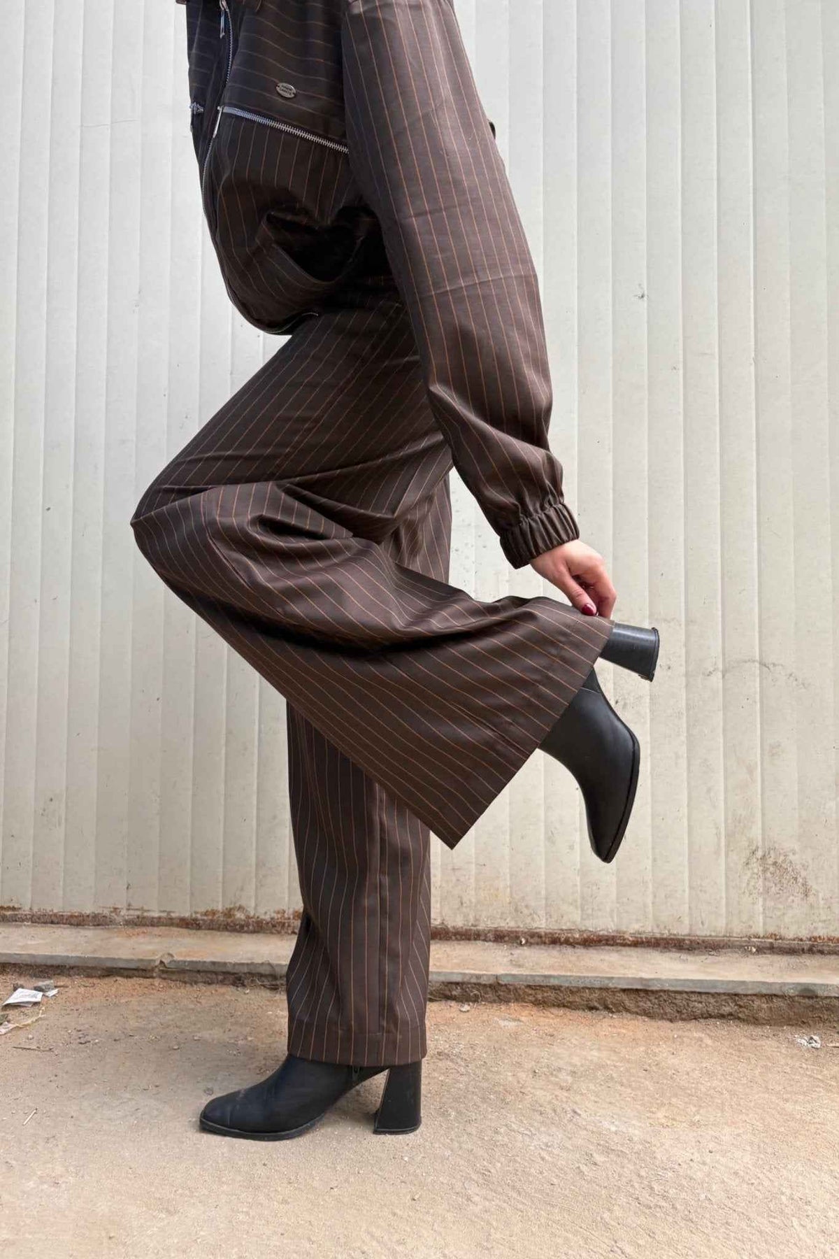 Tokyo Brown Pinstripe Set