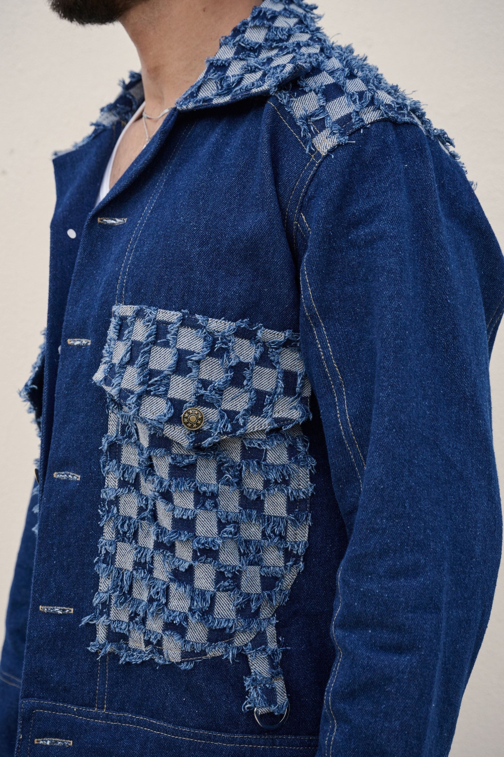 Checkerboard Blue Denim Set