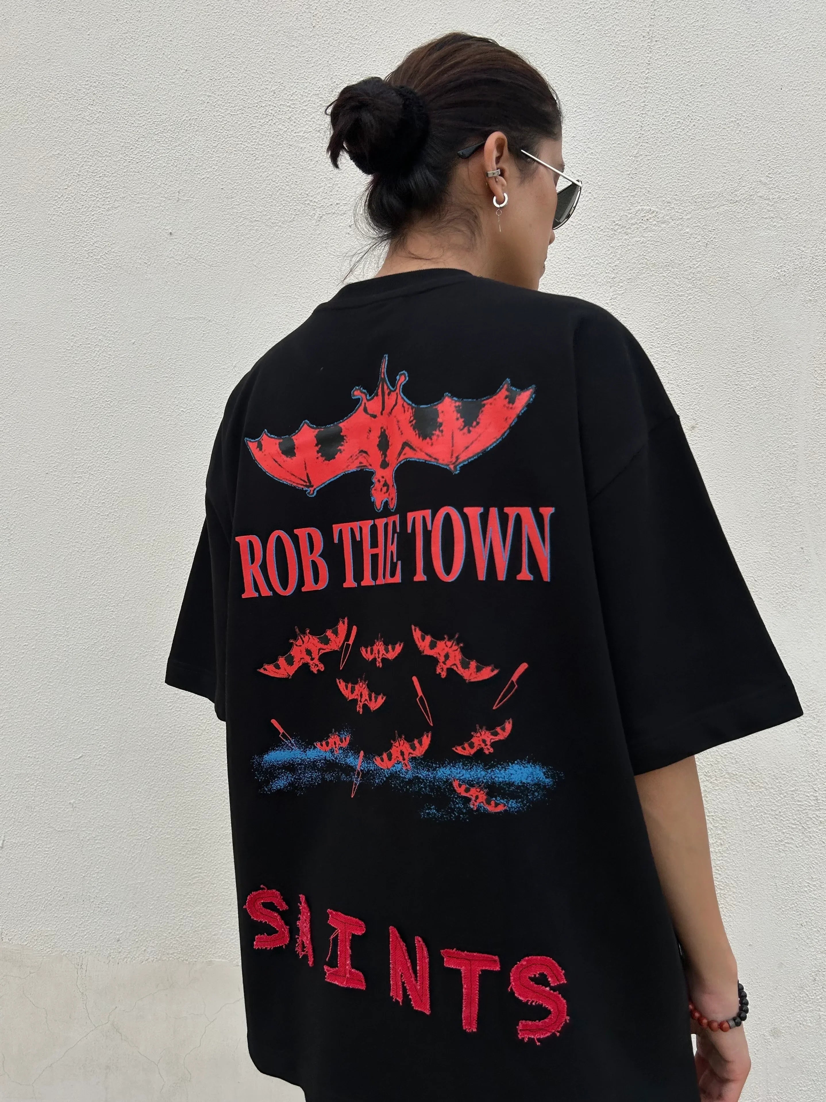 Rob The Town Black Oversized T-shirt