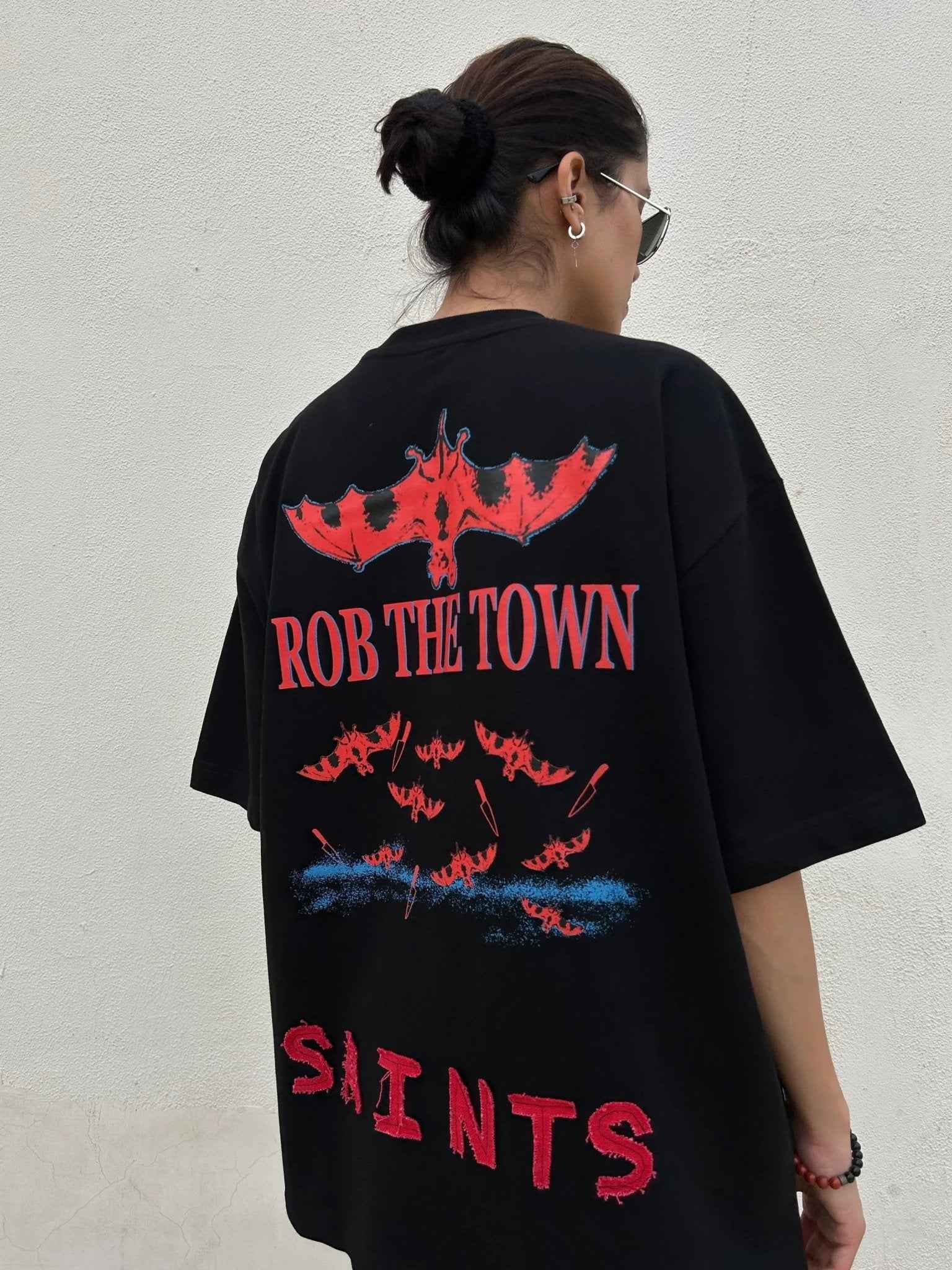 Rob The Town Black Oversized T-shirt