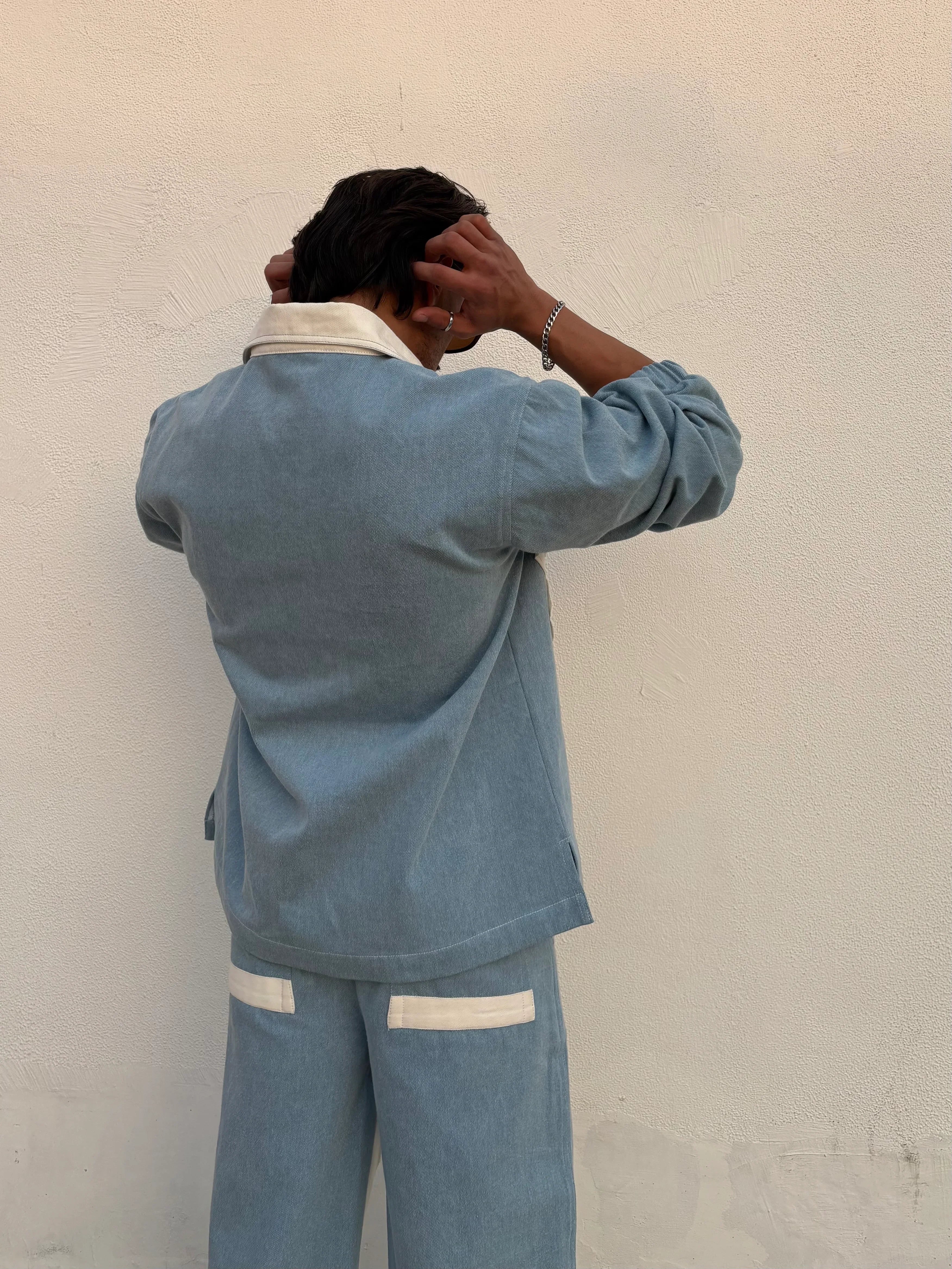 90's Ice Blue Denim Co-ord Set