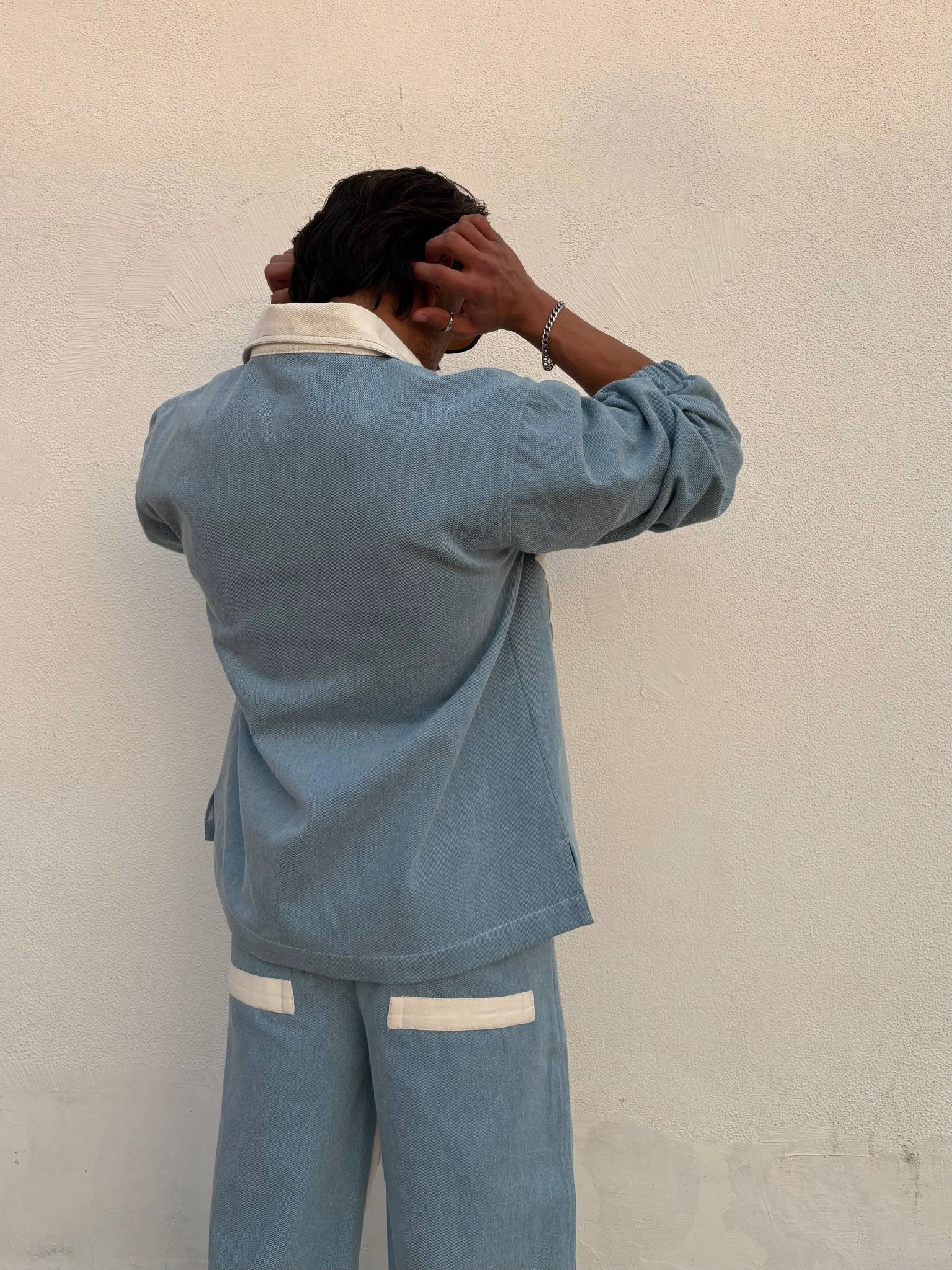 90's Ice Blue Denim Co-ord Set