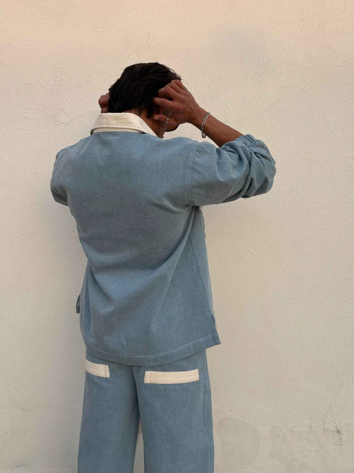 90's Ice Blue Denim Co-ord Set