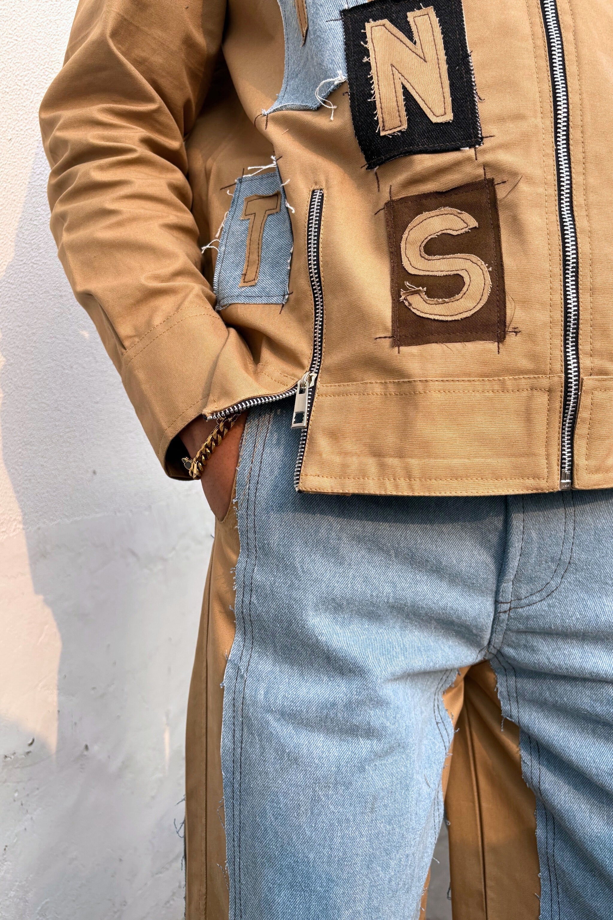 Tan & Blue Co-ord Set