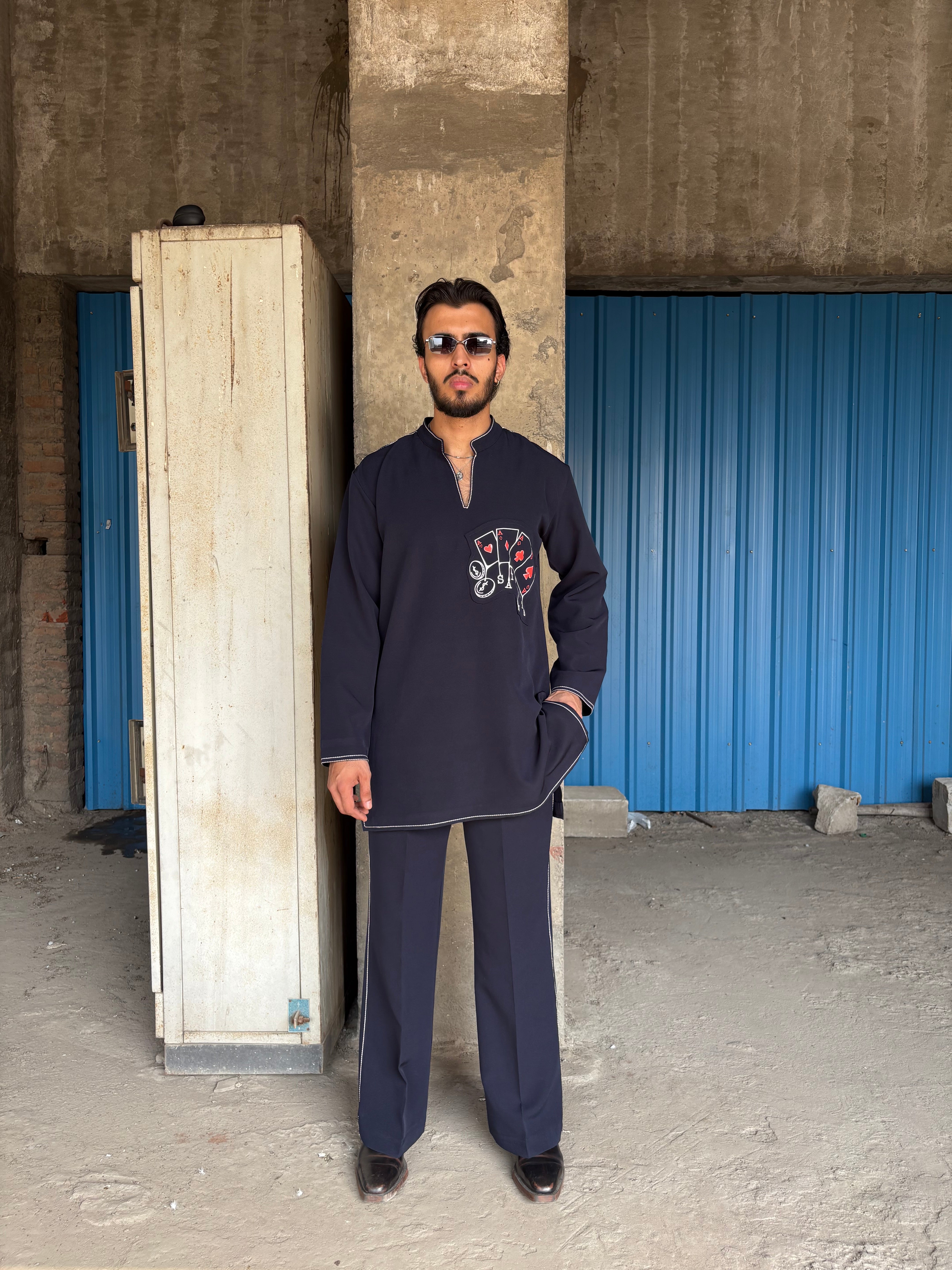 Navy Blue Classic Kurta Co-ord
