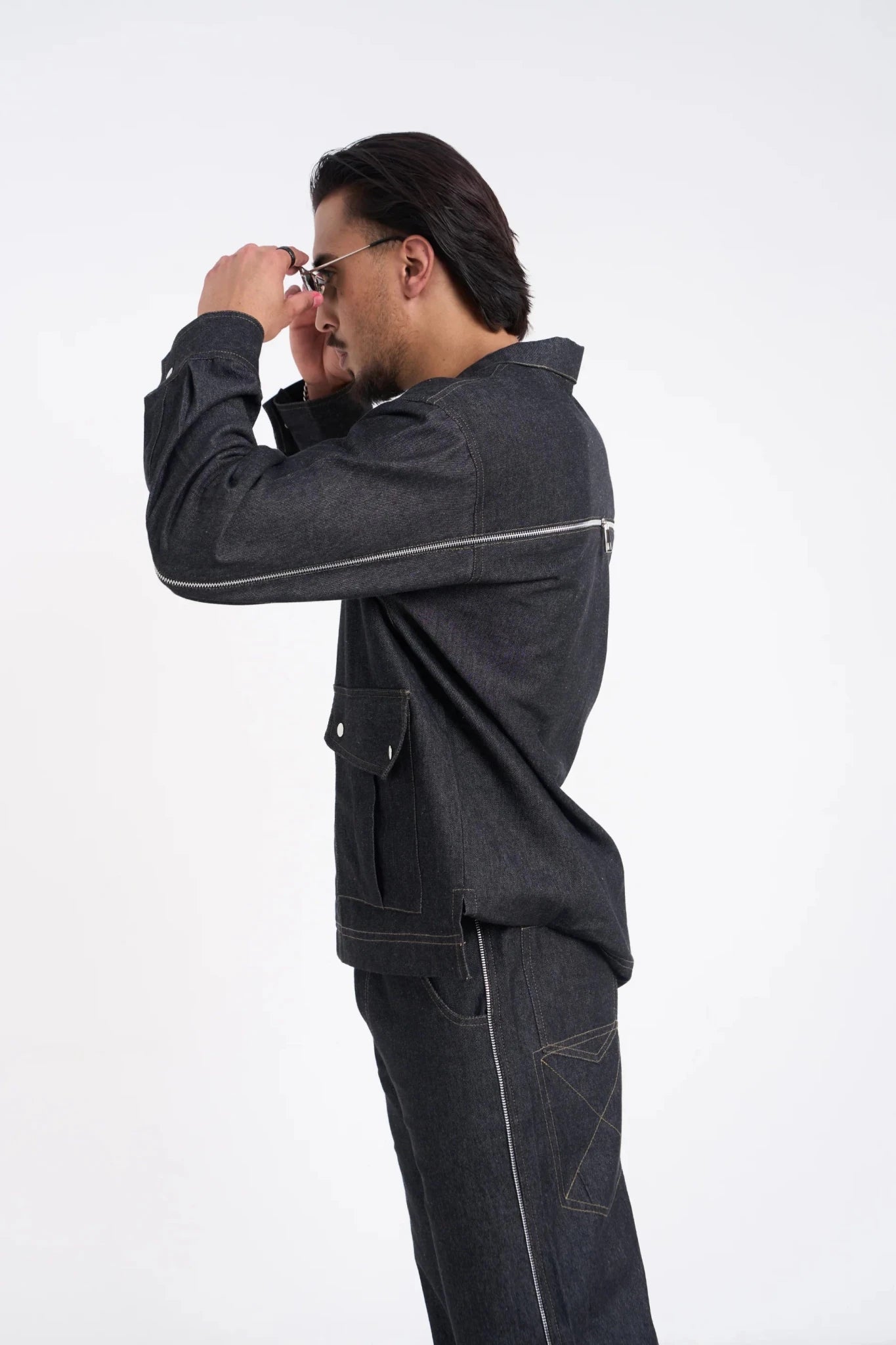 Comet Grey Denim Full-Sleeve Shirt