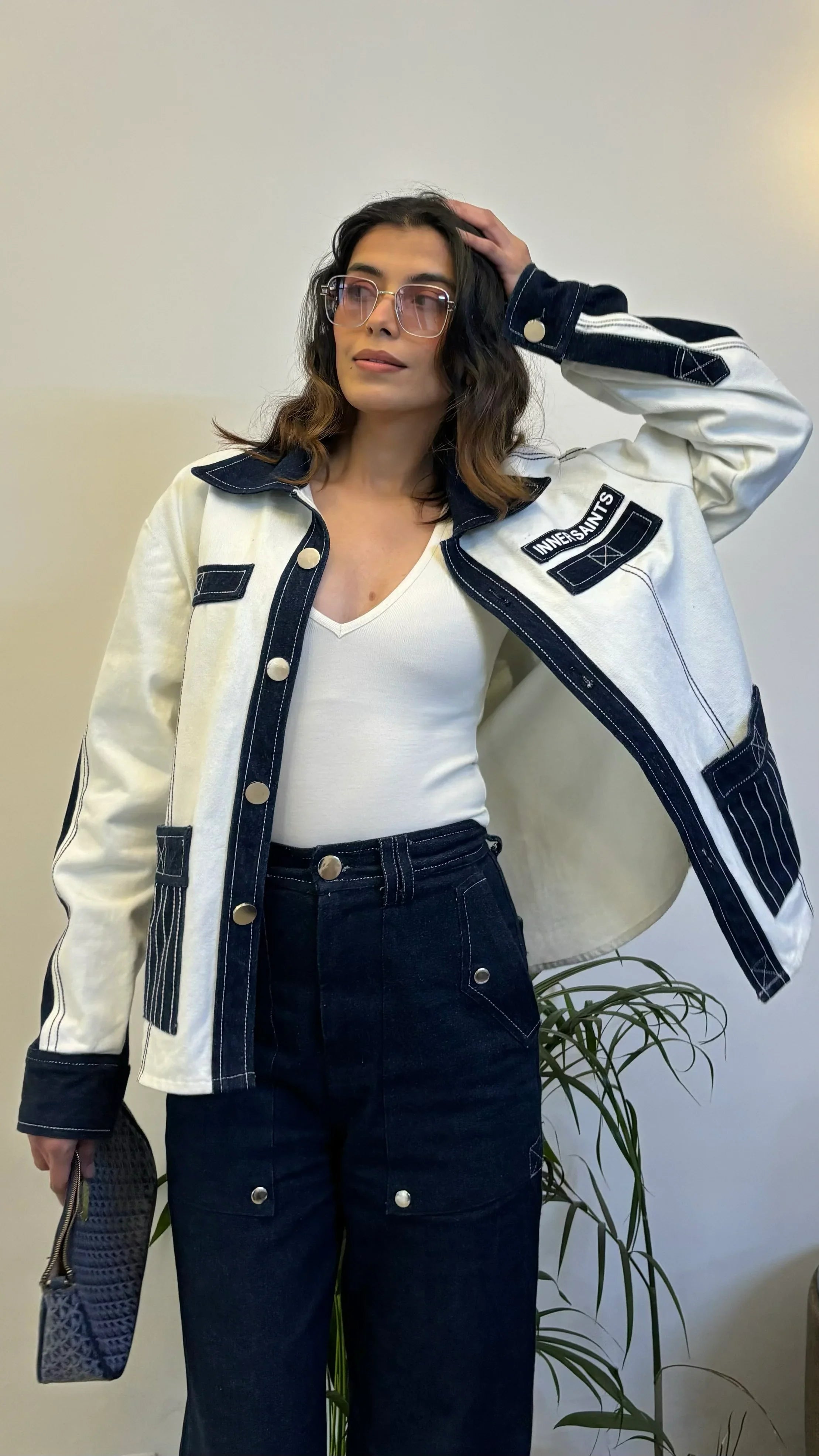 Unisex Denim White Blue Shirt