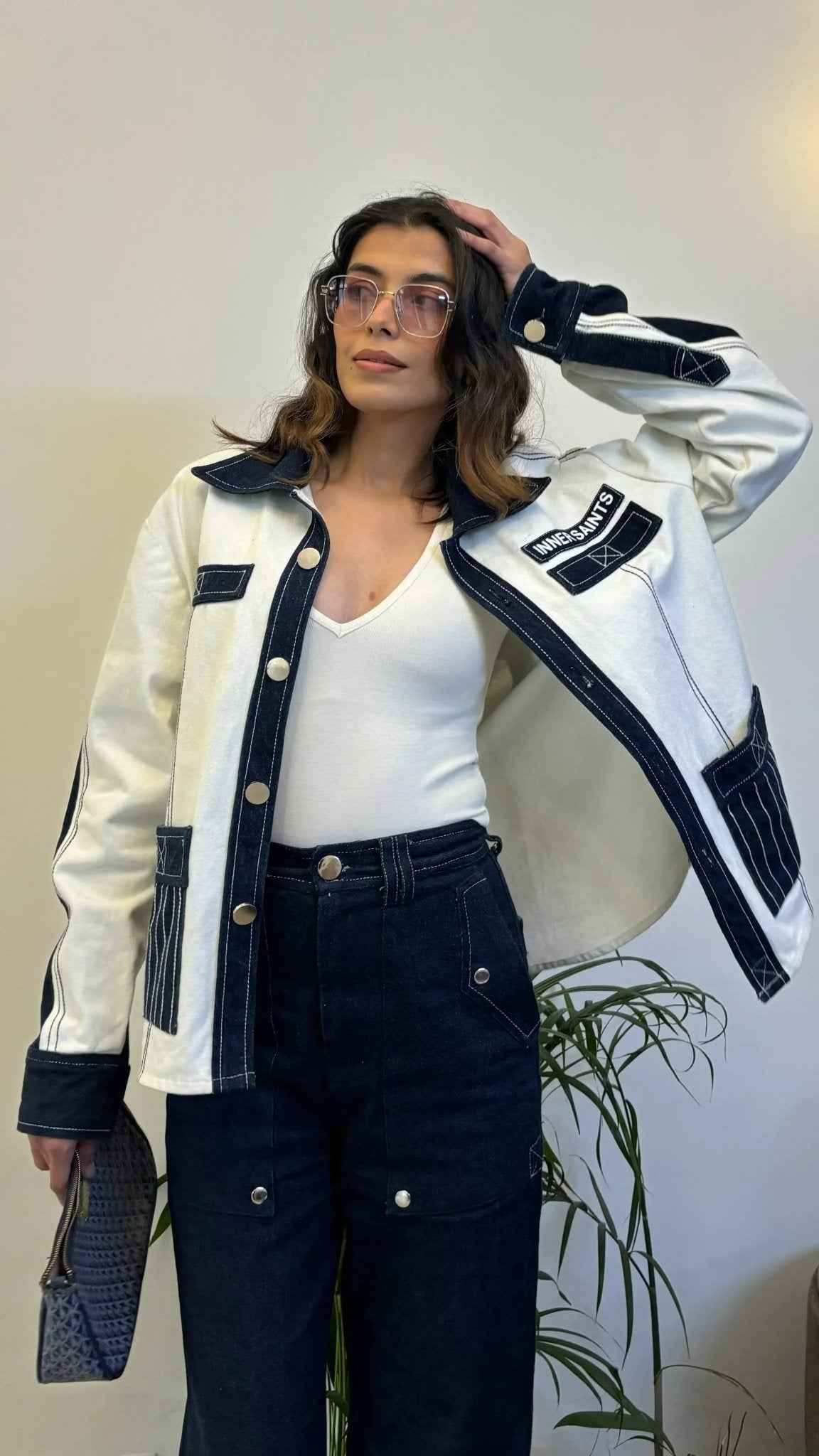 Unisex Denim White Blue Shirt
