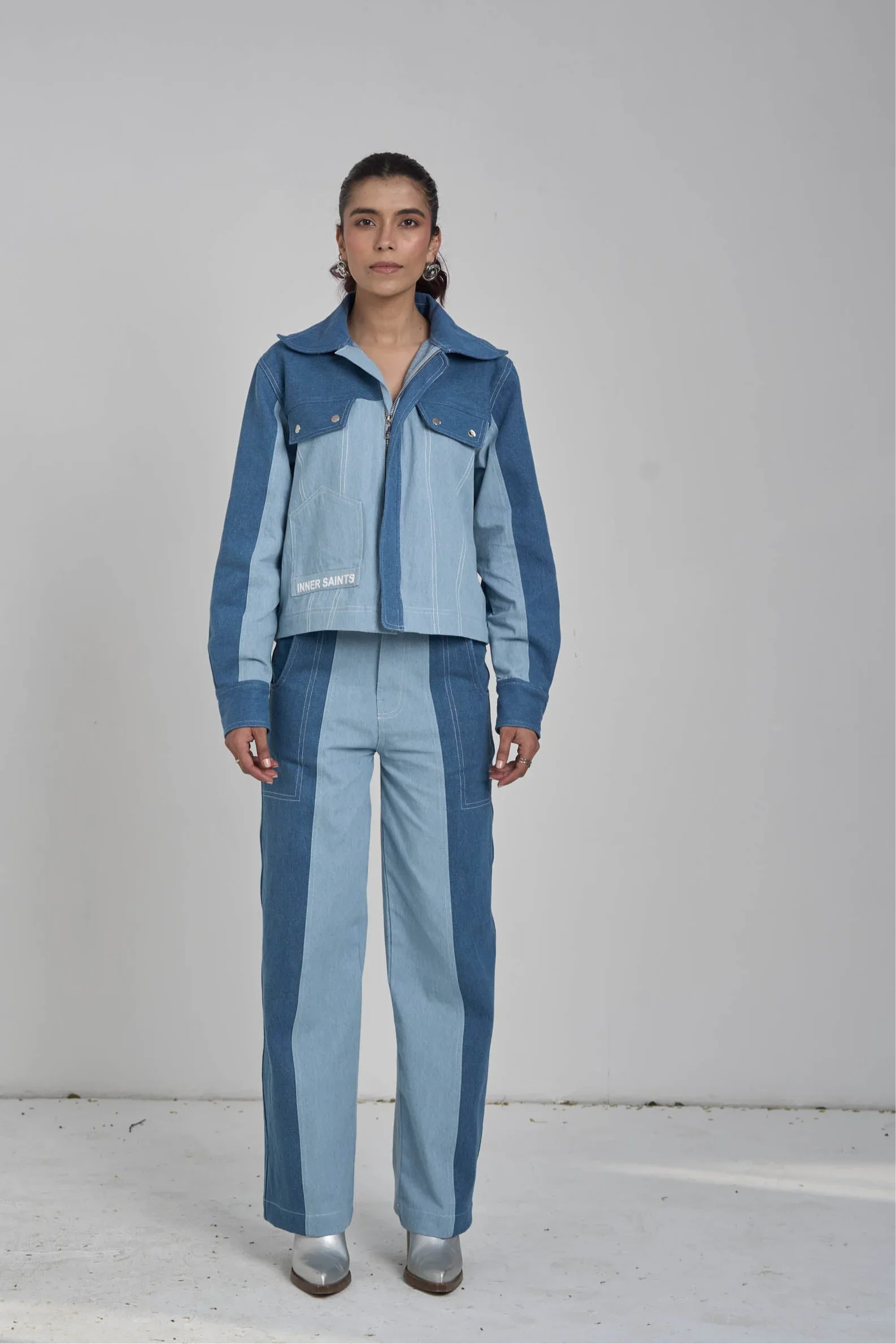 Twin Tone Women Denim Set
