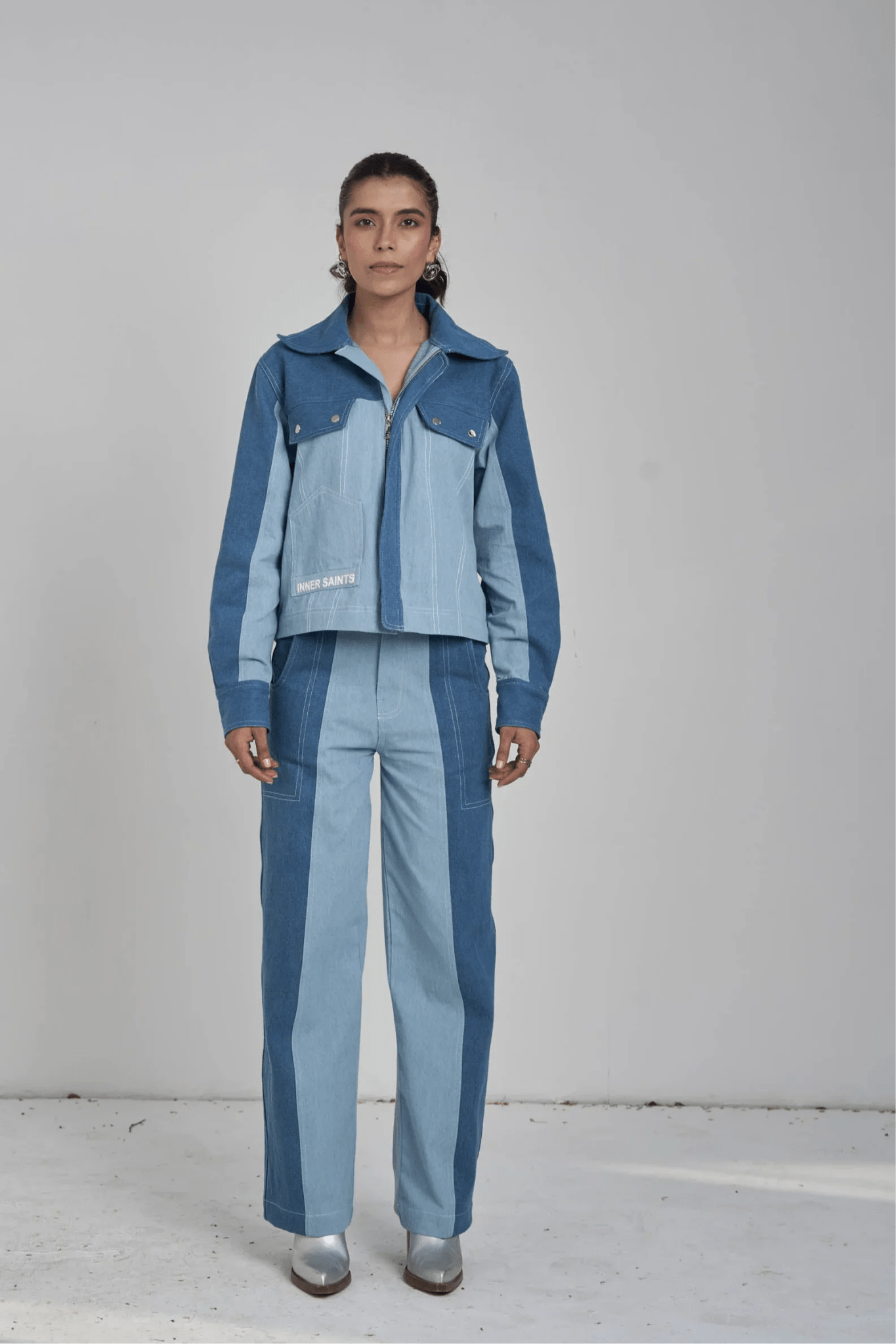 Twin Tone Women Denim Set