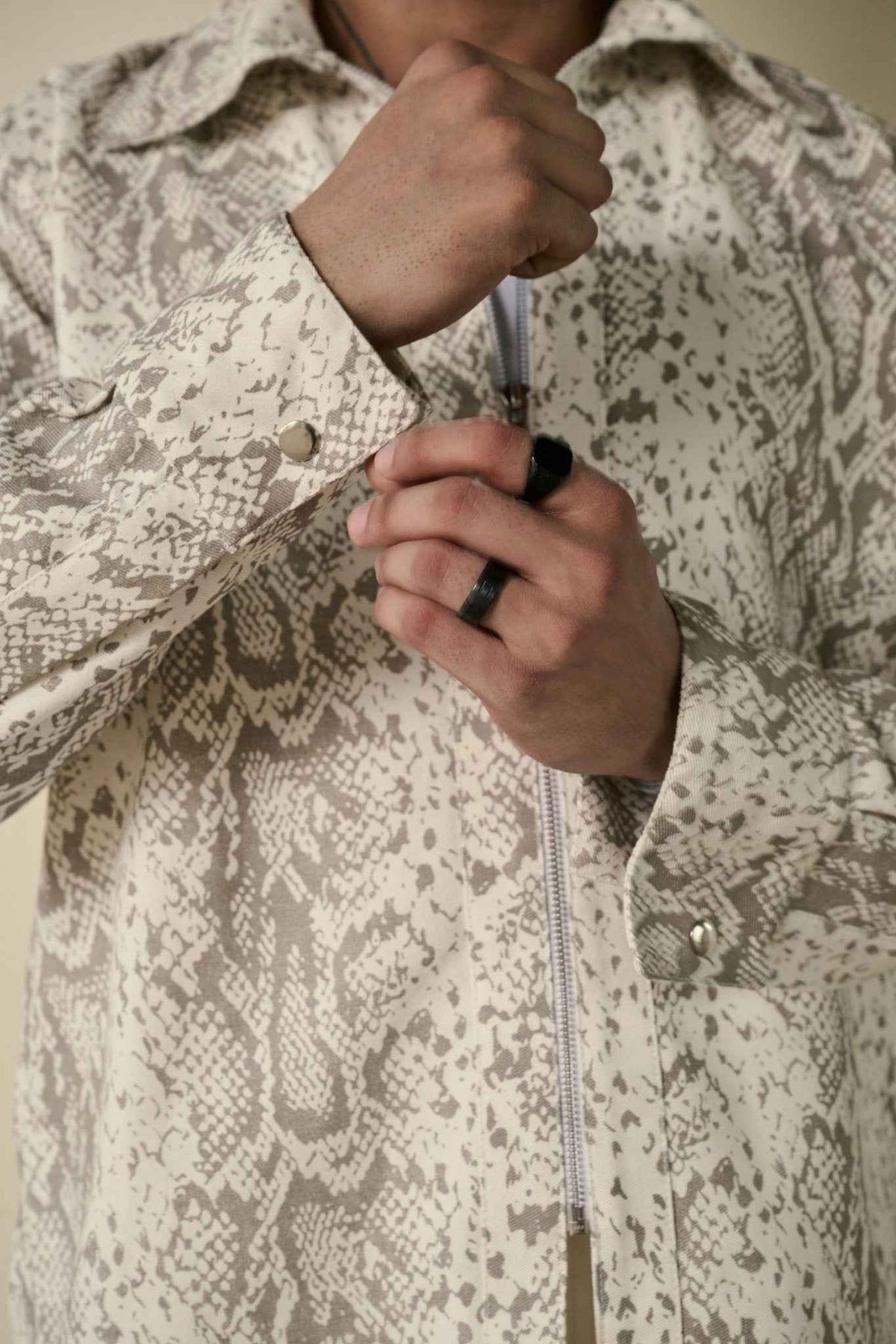 Snakeskin Print Shirt & Cargo Pants Set