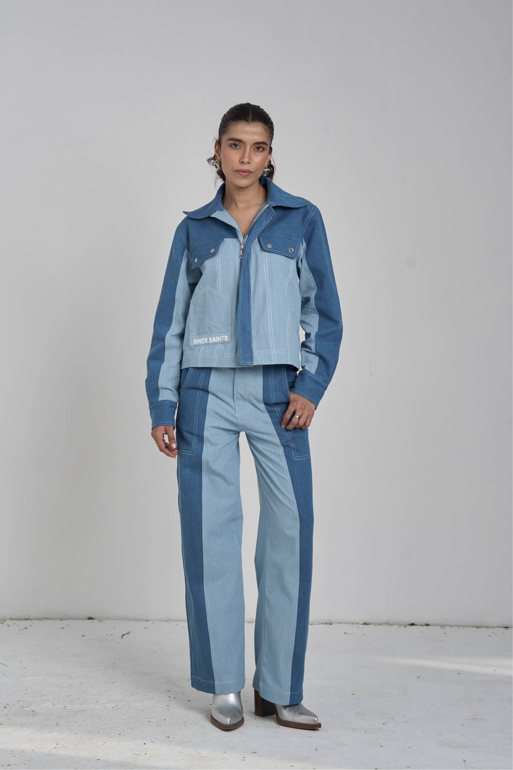 Twin Tone Women Denim Set
