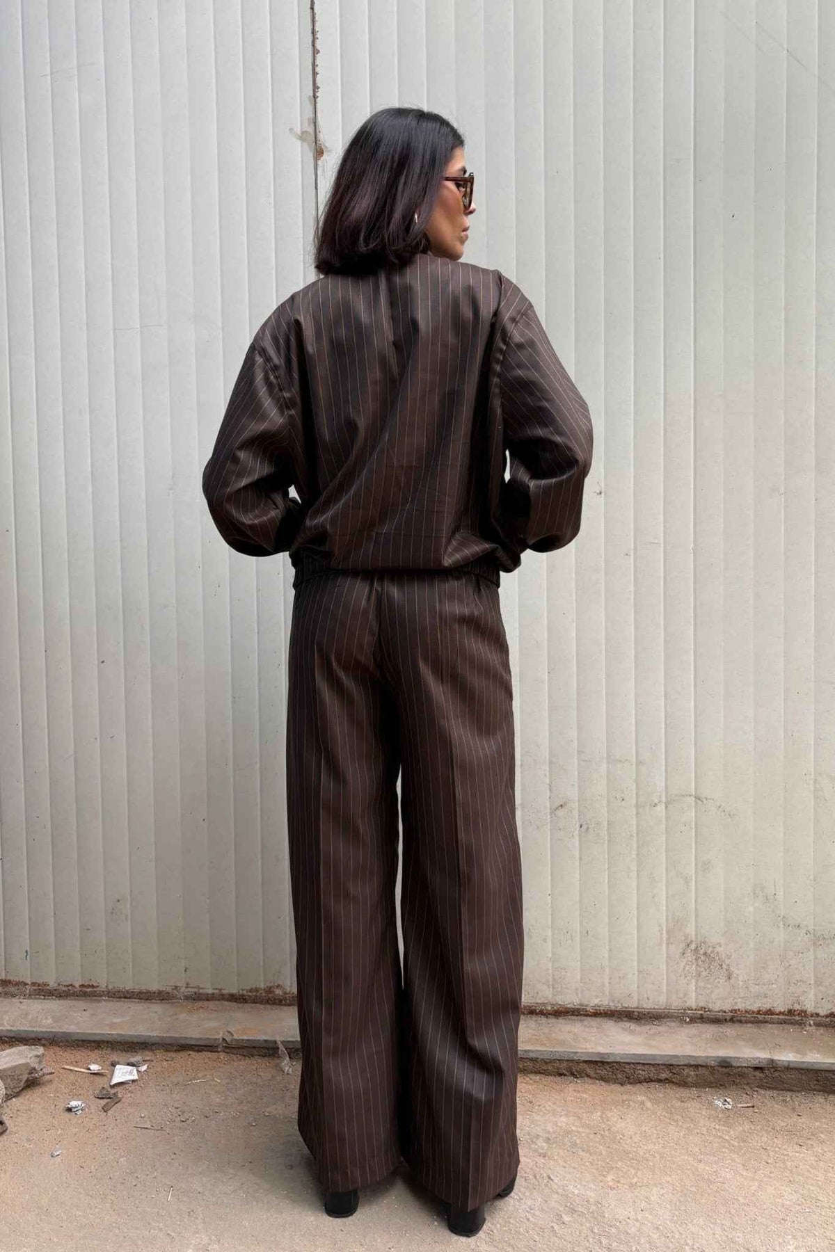 Tokyo Brown Pinstripe Set