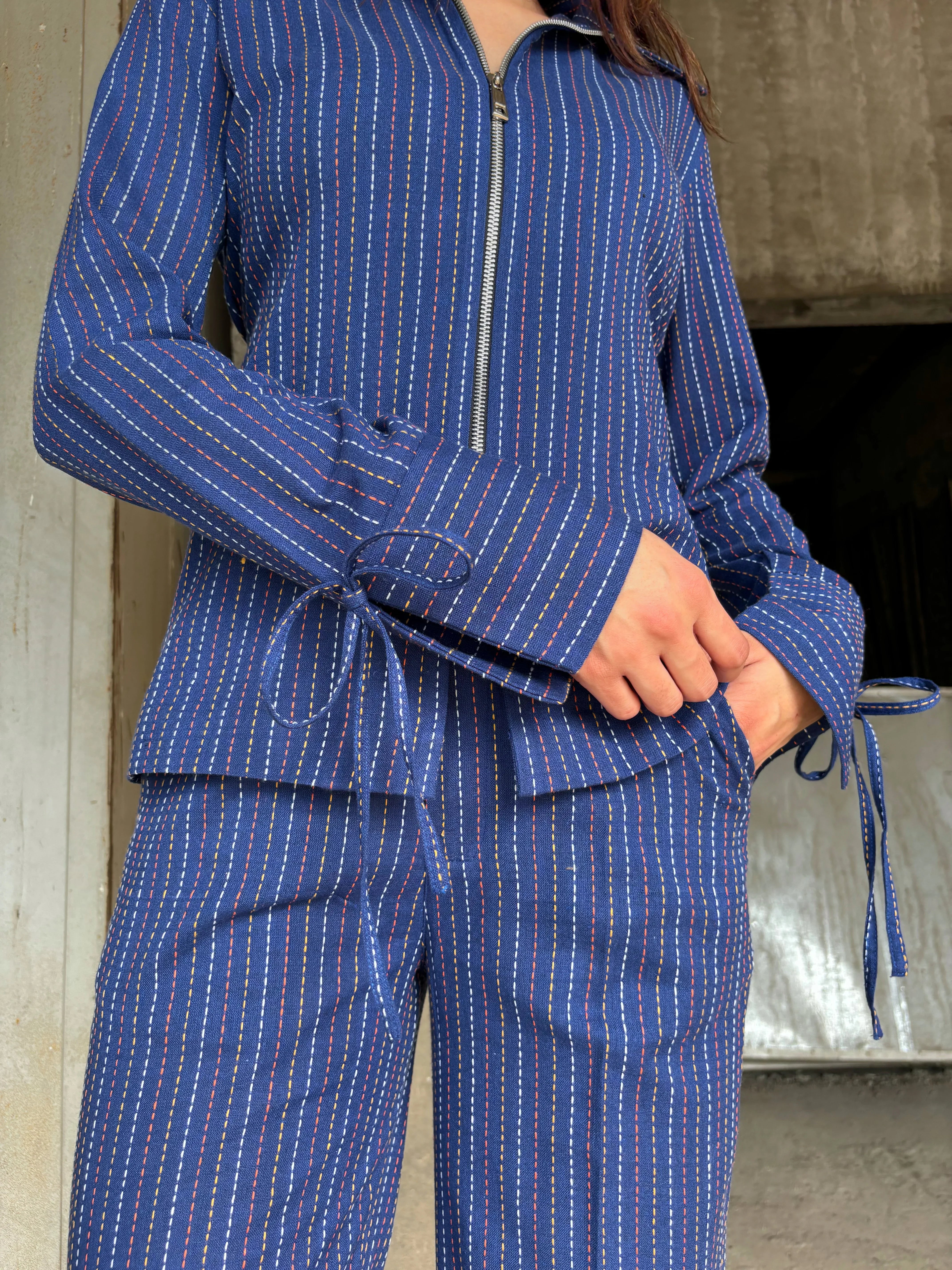 Blue Threadwork Co-ord Set