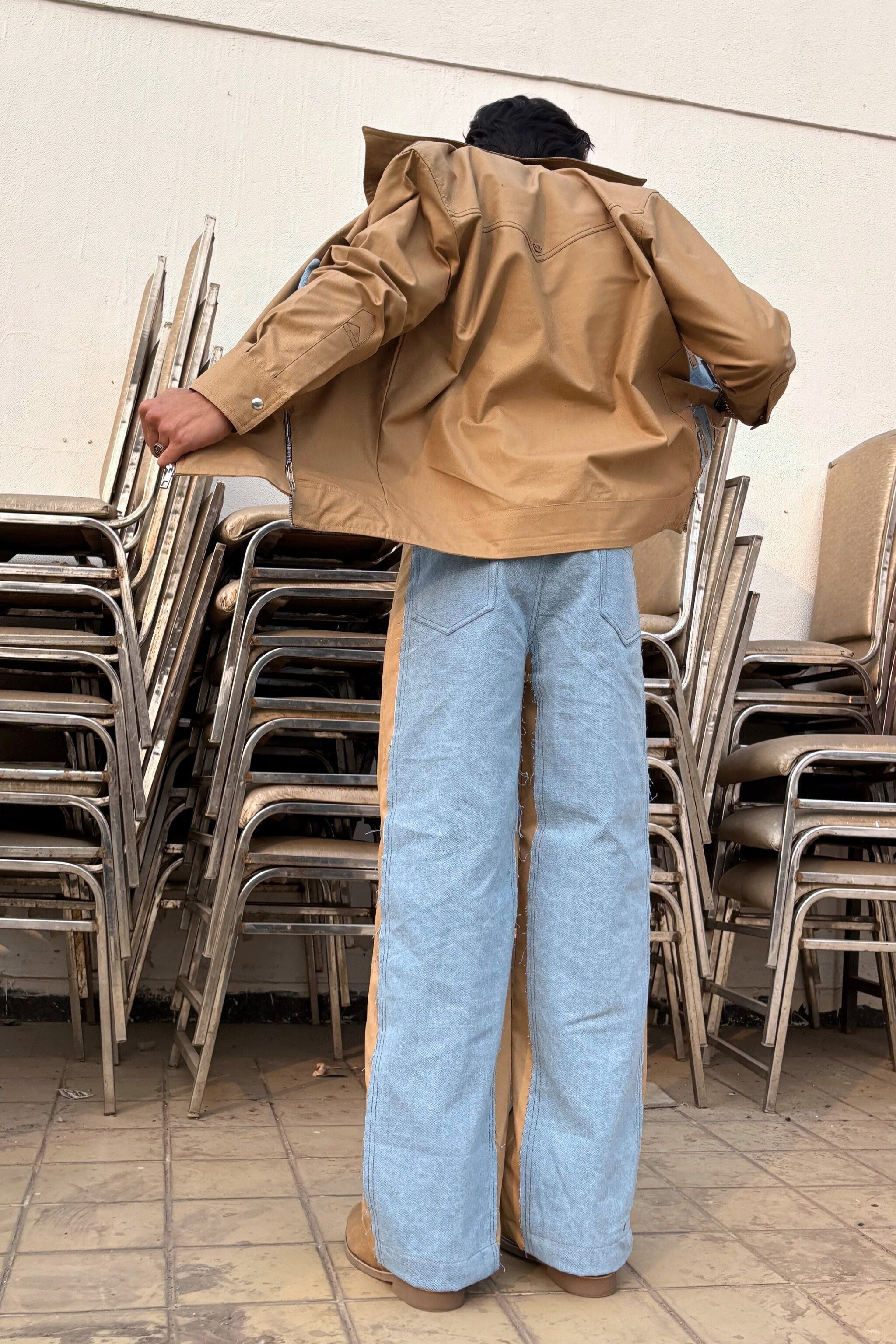 Tan & Blue Co-ord Set