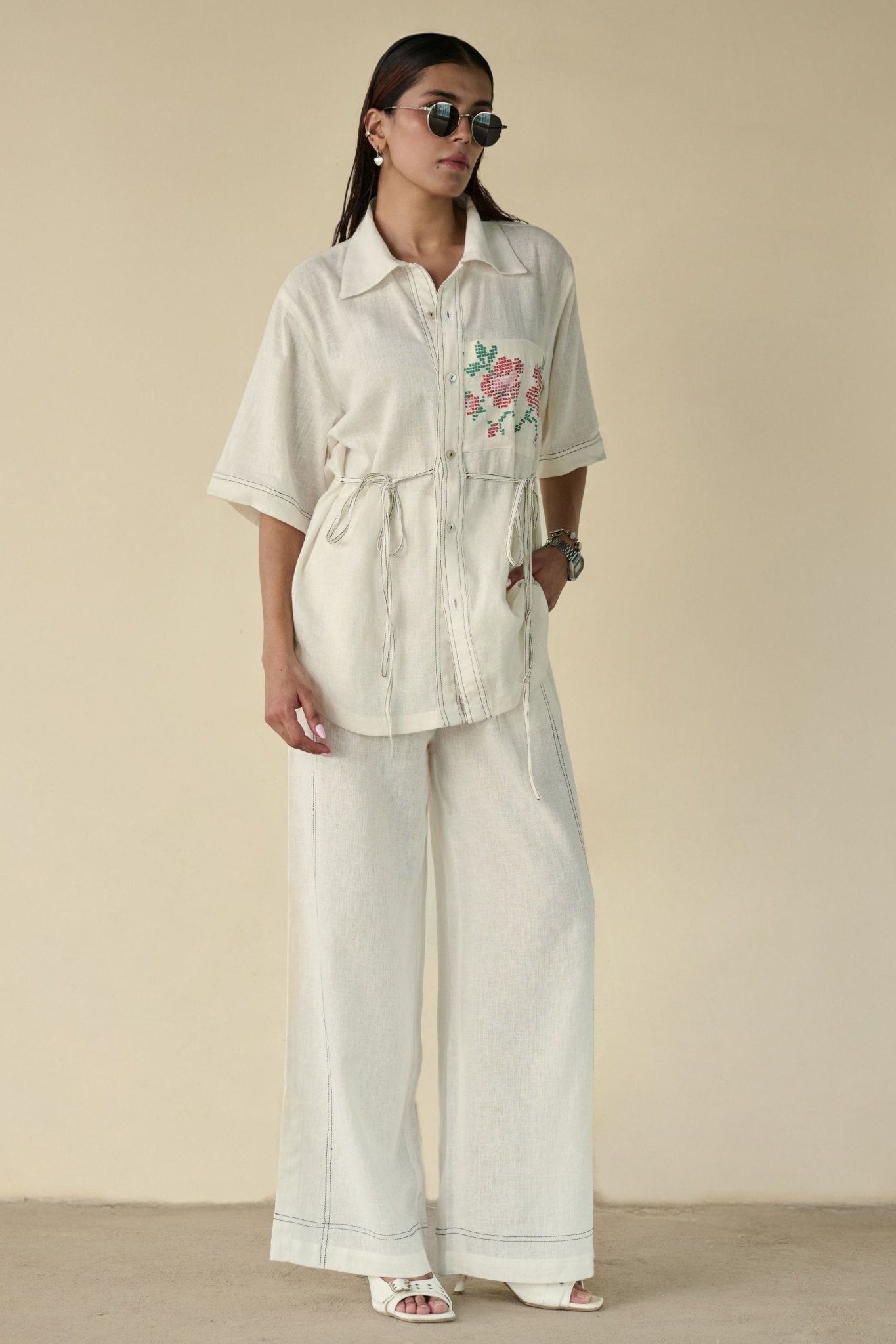 Ivory Bloom Linen Set