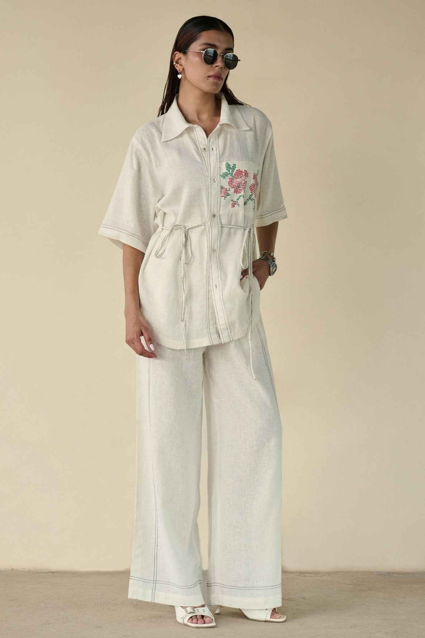 Ivory Bloom Linen Set