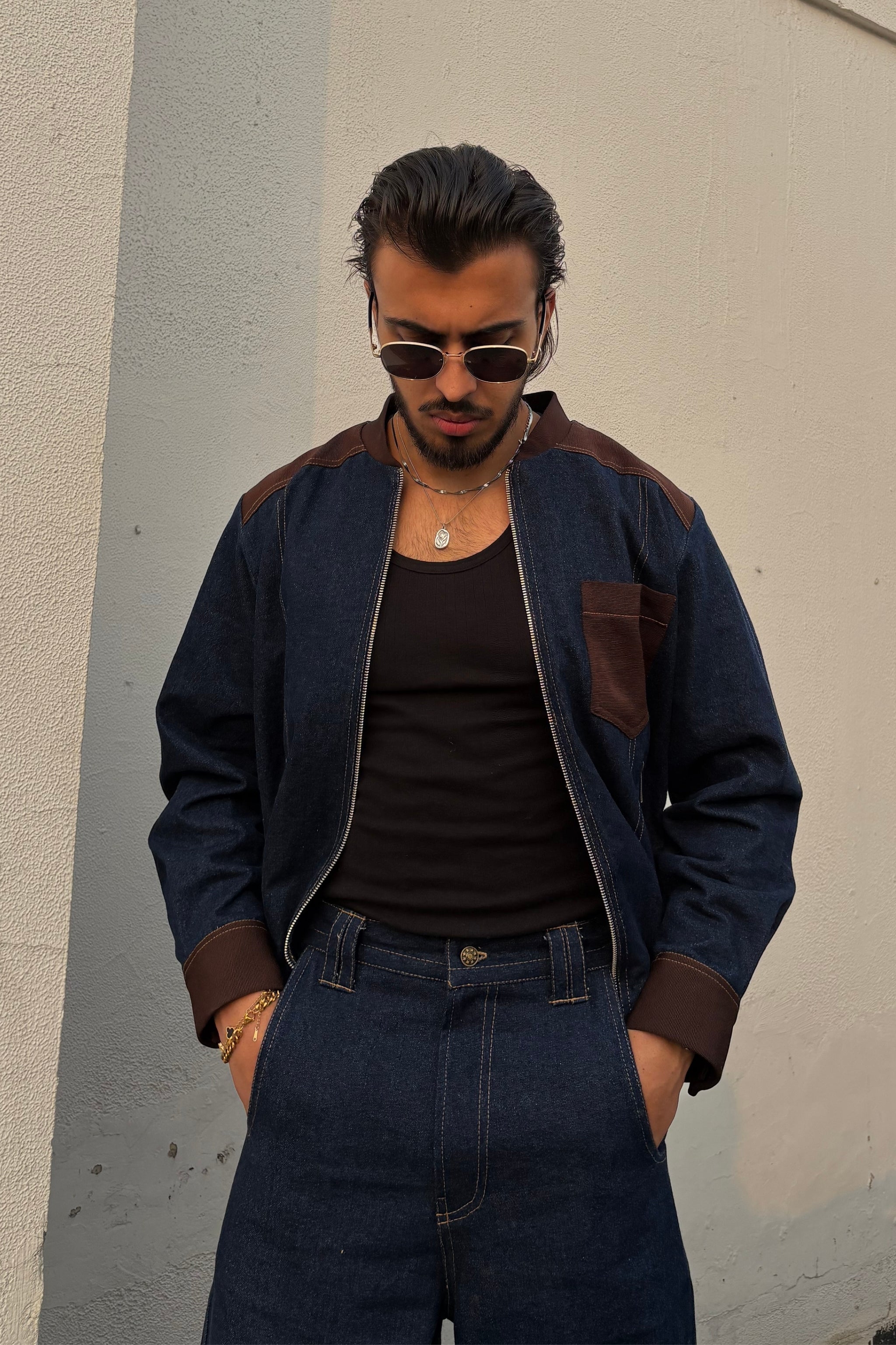 Navy Brown Co-ord Set