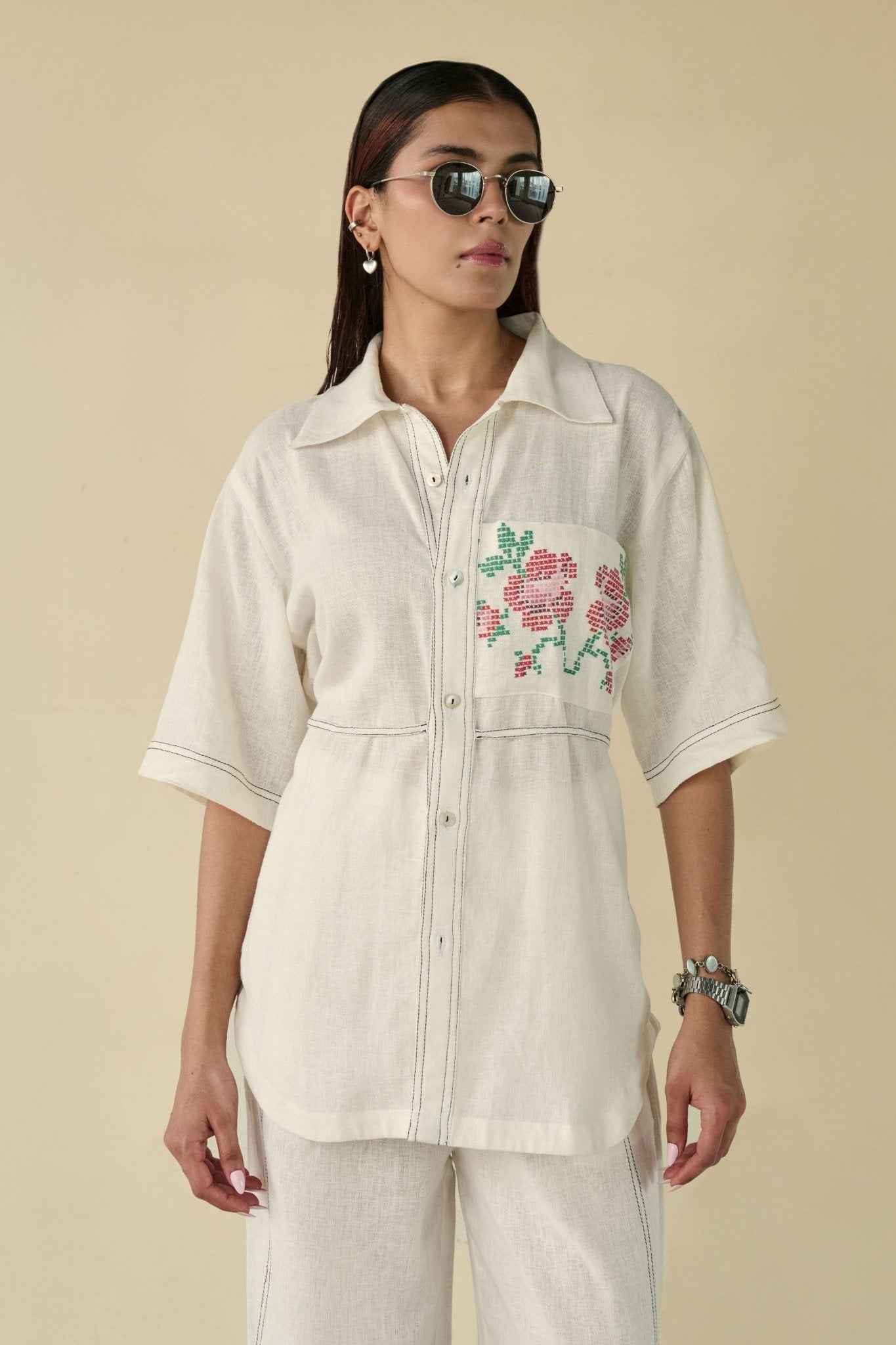 Ivory Bloom Linen Set