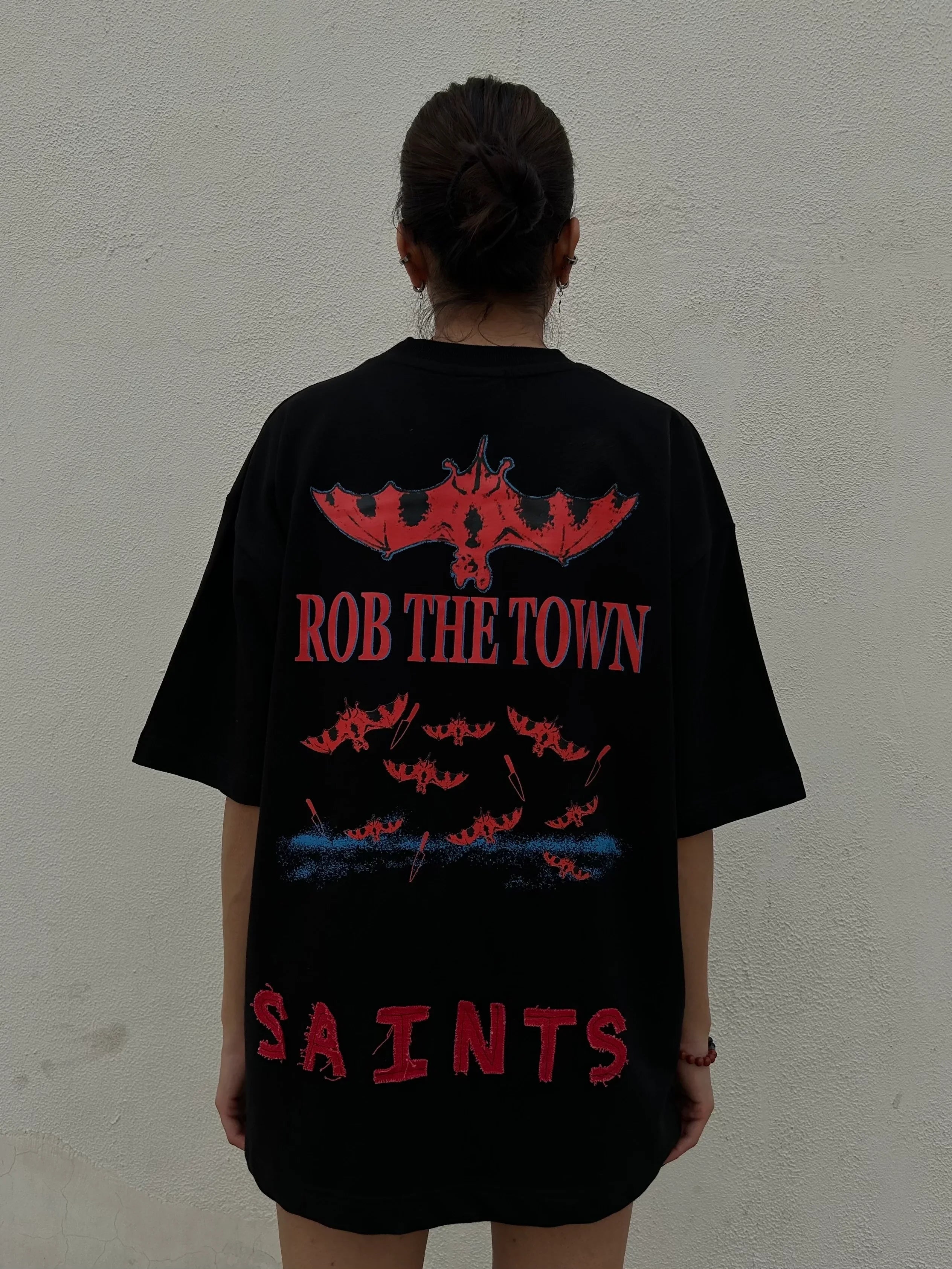 Rob The Town Black Oversized T-shirt