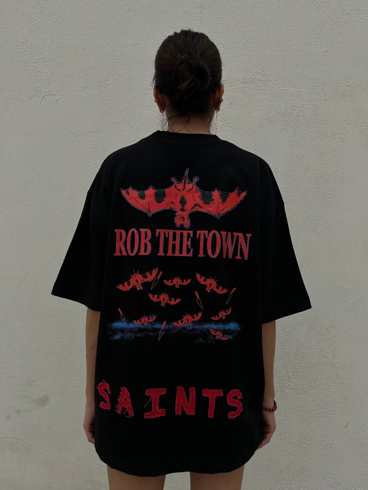 Rob The Town Black Oversized T-shirt