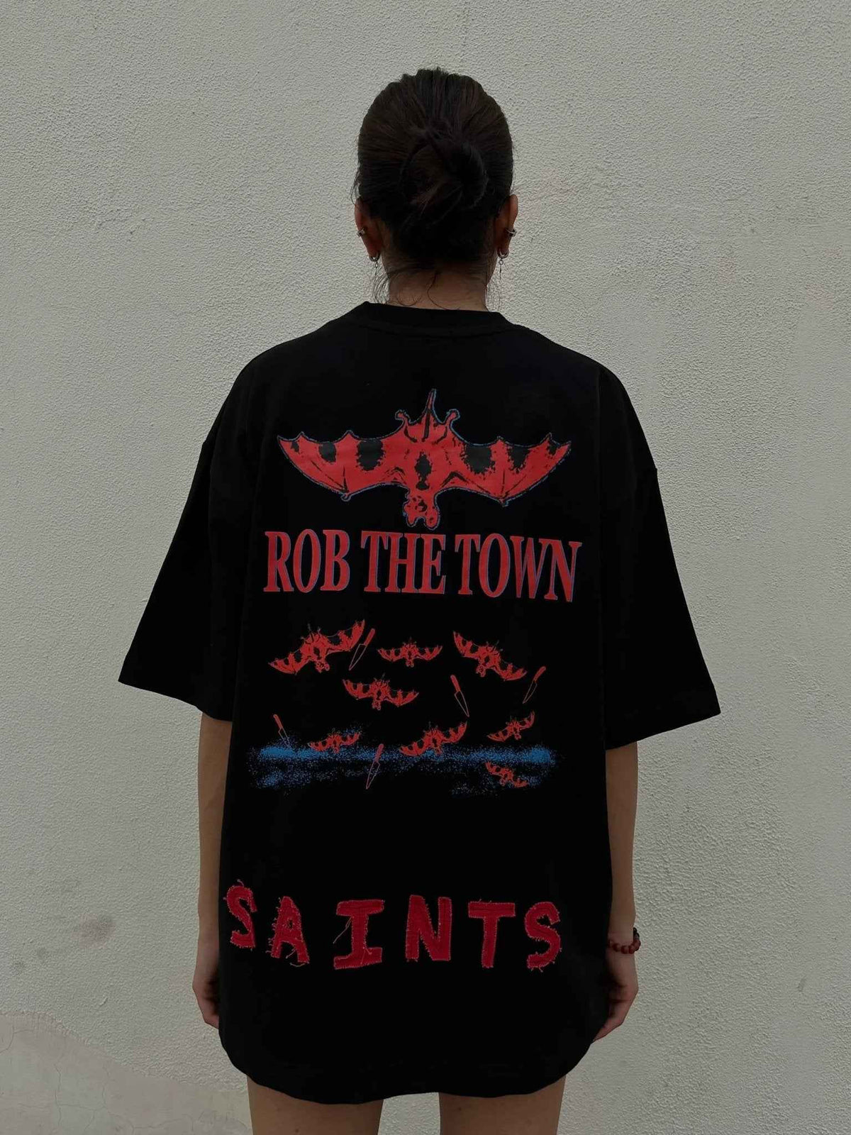 Rob The Town Black Oversized T-shirt