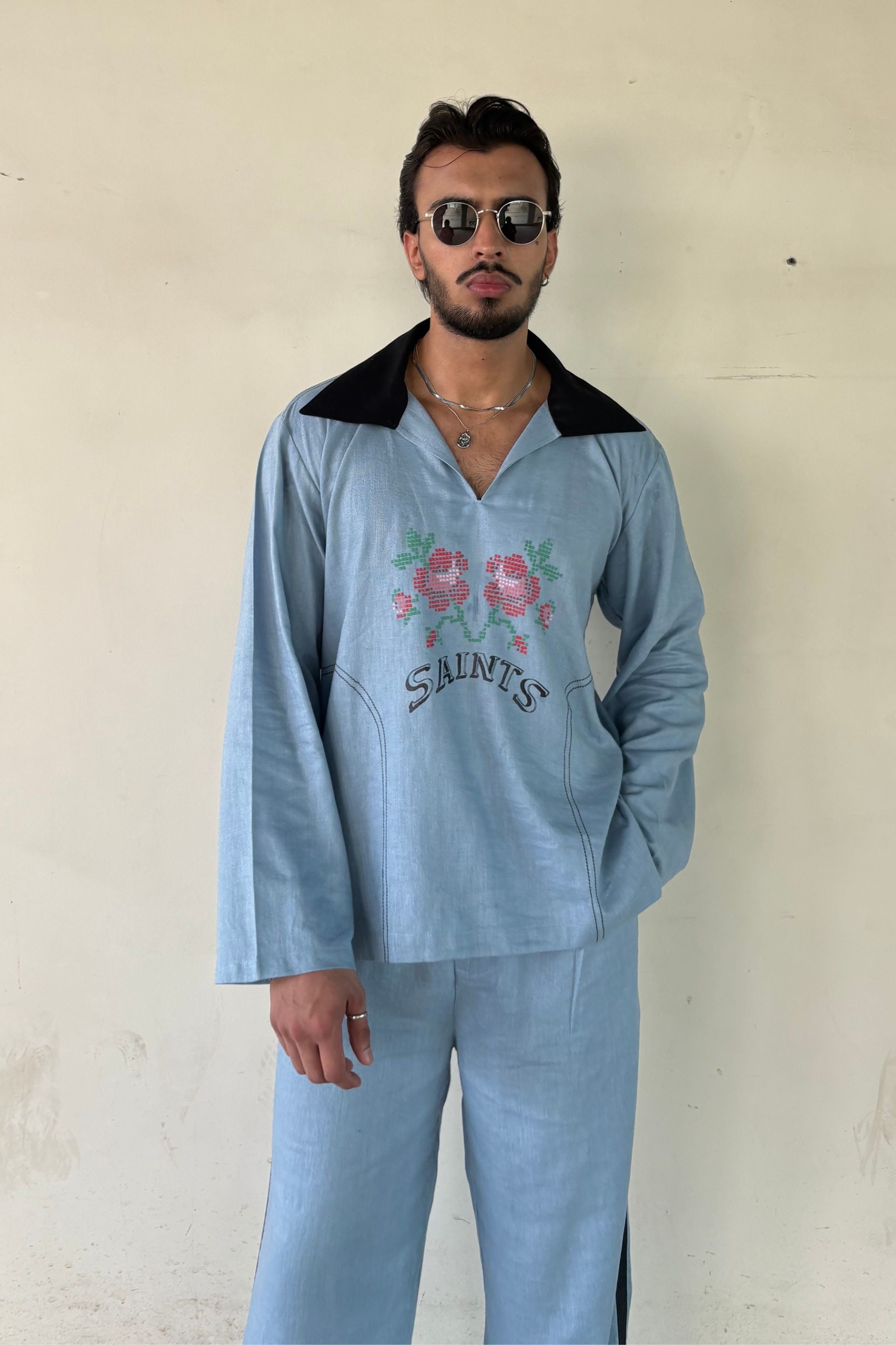 Legends Blue Linen Co-ord set