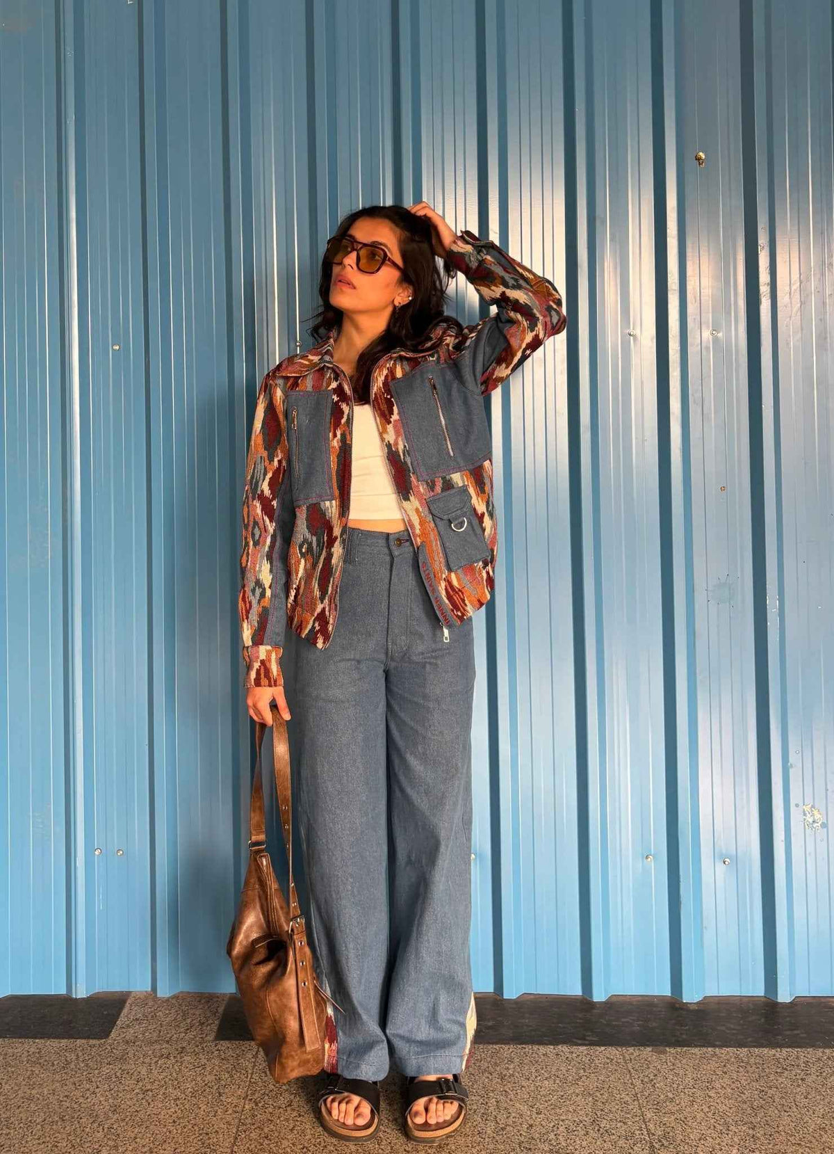 Ikkat Denim Co-ord Set