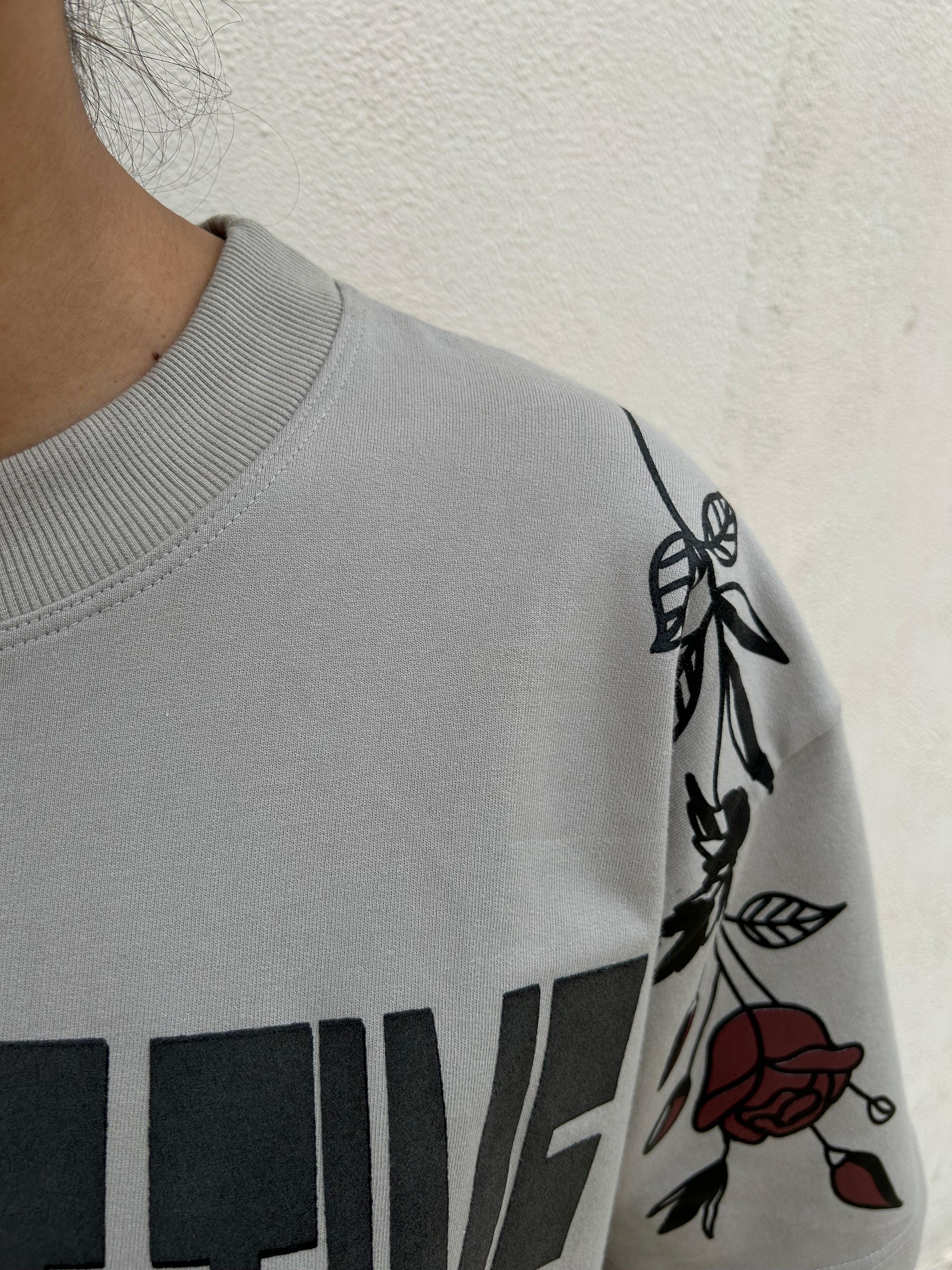 One Last Time Smoke Grey Oversized T-Shirt