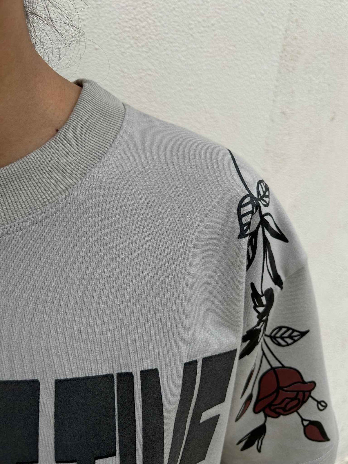 One Last Time Smoke Grey Oversized T-Shirt