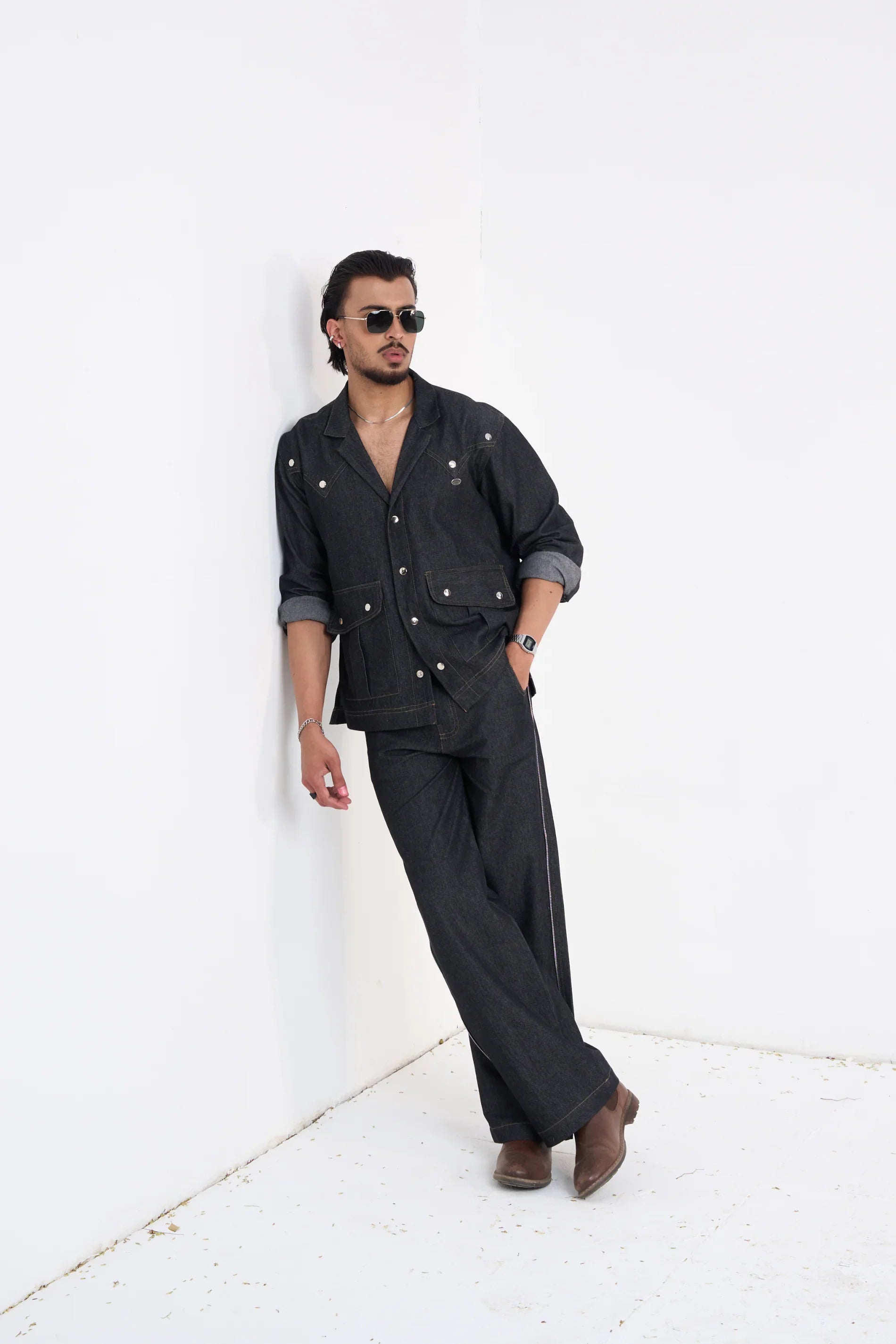 Comet Grey Denim Co-ord Set