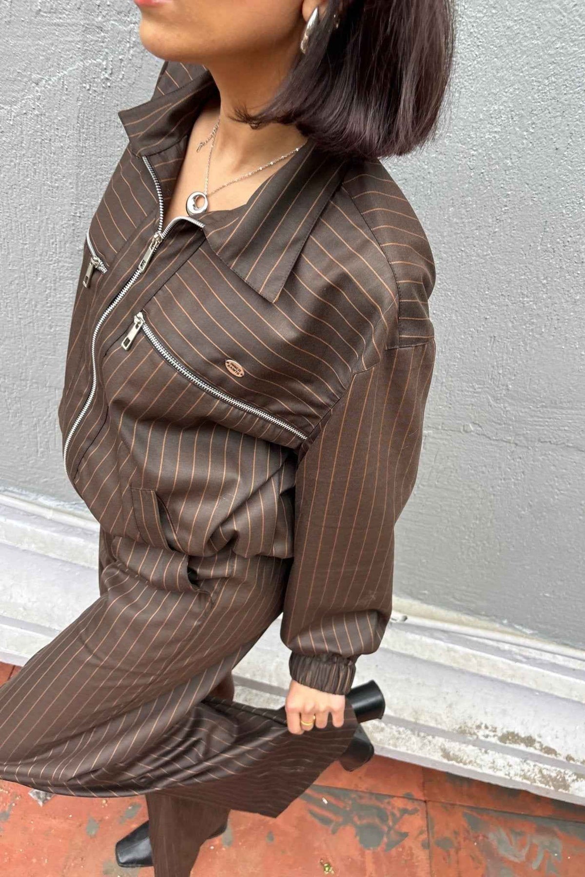 Tokyo Brown Pinstripe Set