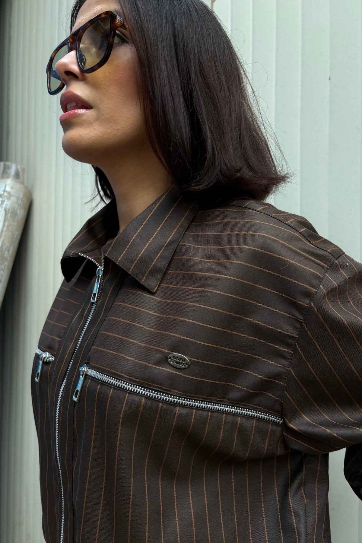 Tokyo Brown Pinstripe Set