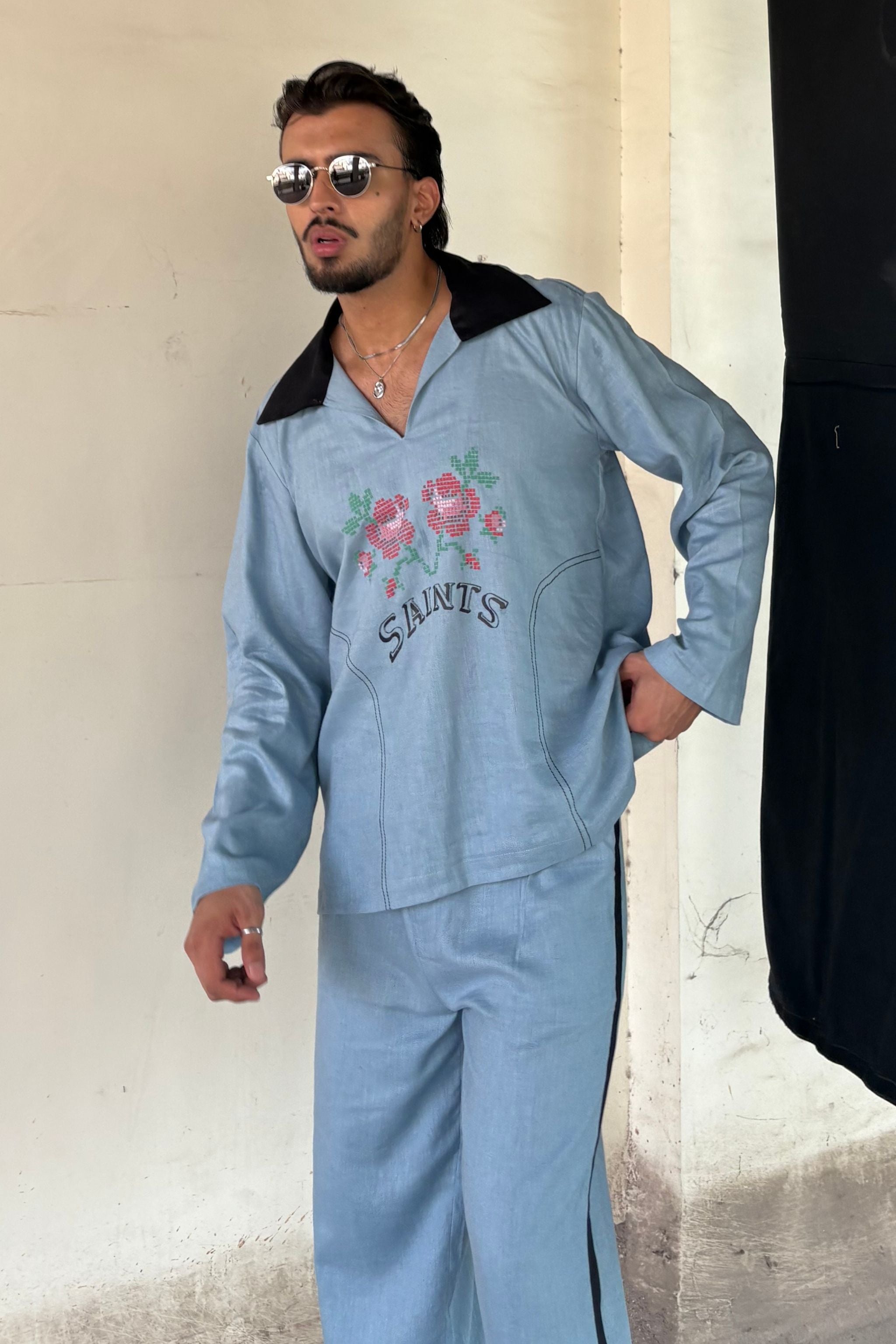 Legends Blue Linen Co-ord set