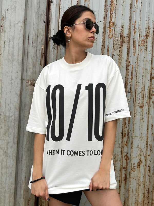 10/10 White Oversized T-Shirt