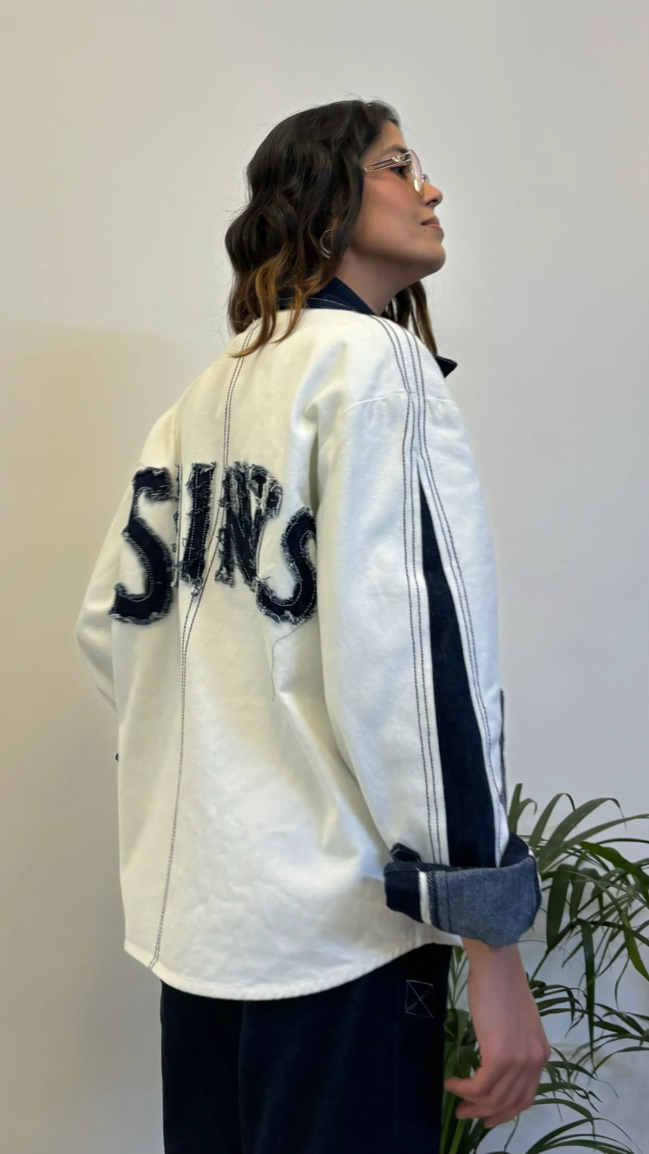 Unisex Denim White Blue Shirt