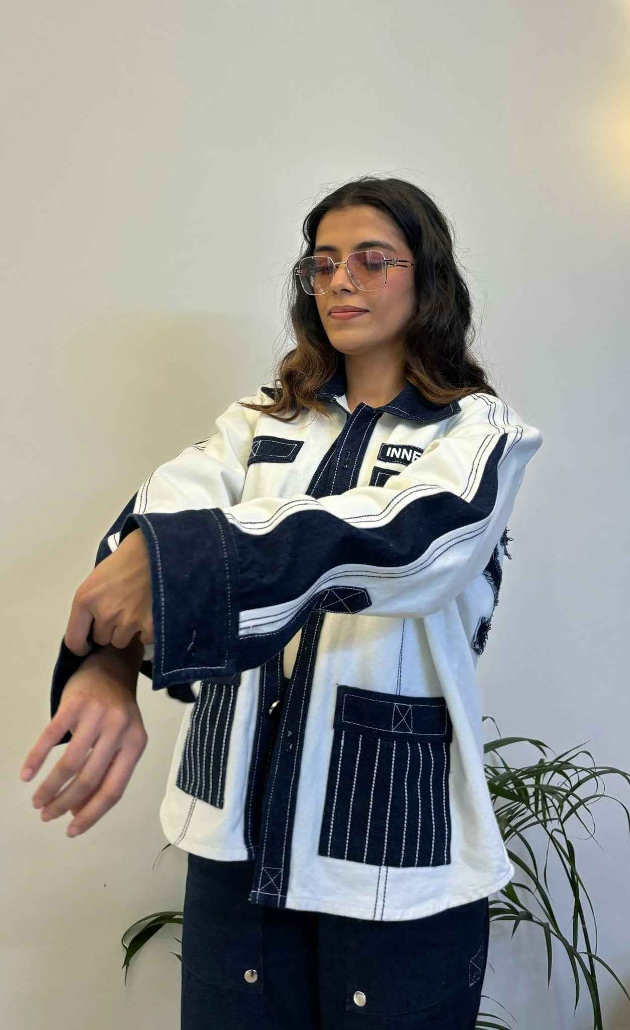 Unisex Denim White Blue Shirt