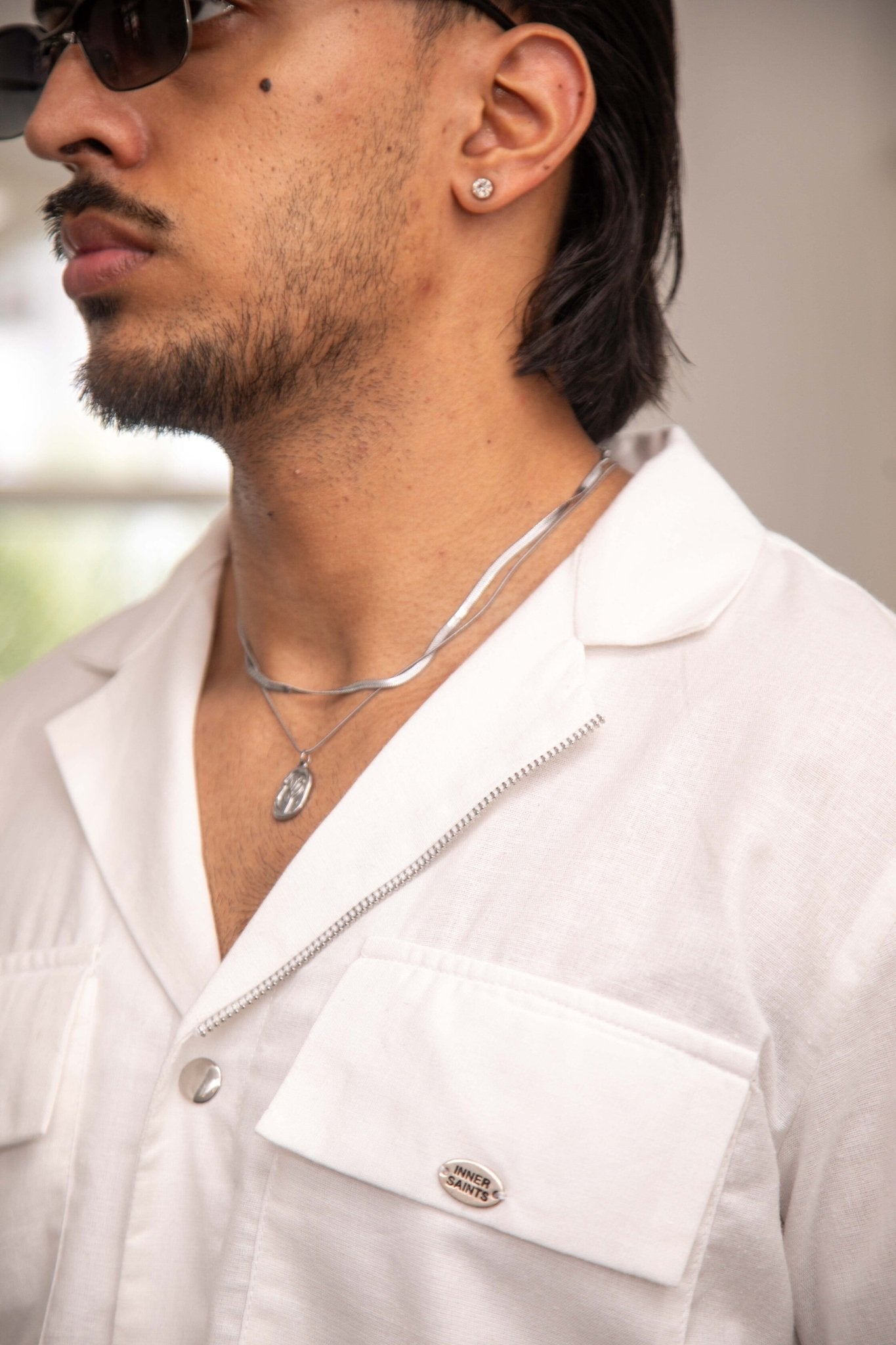 White Linen Men Set