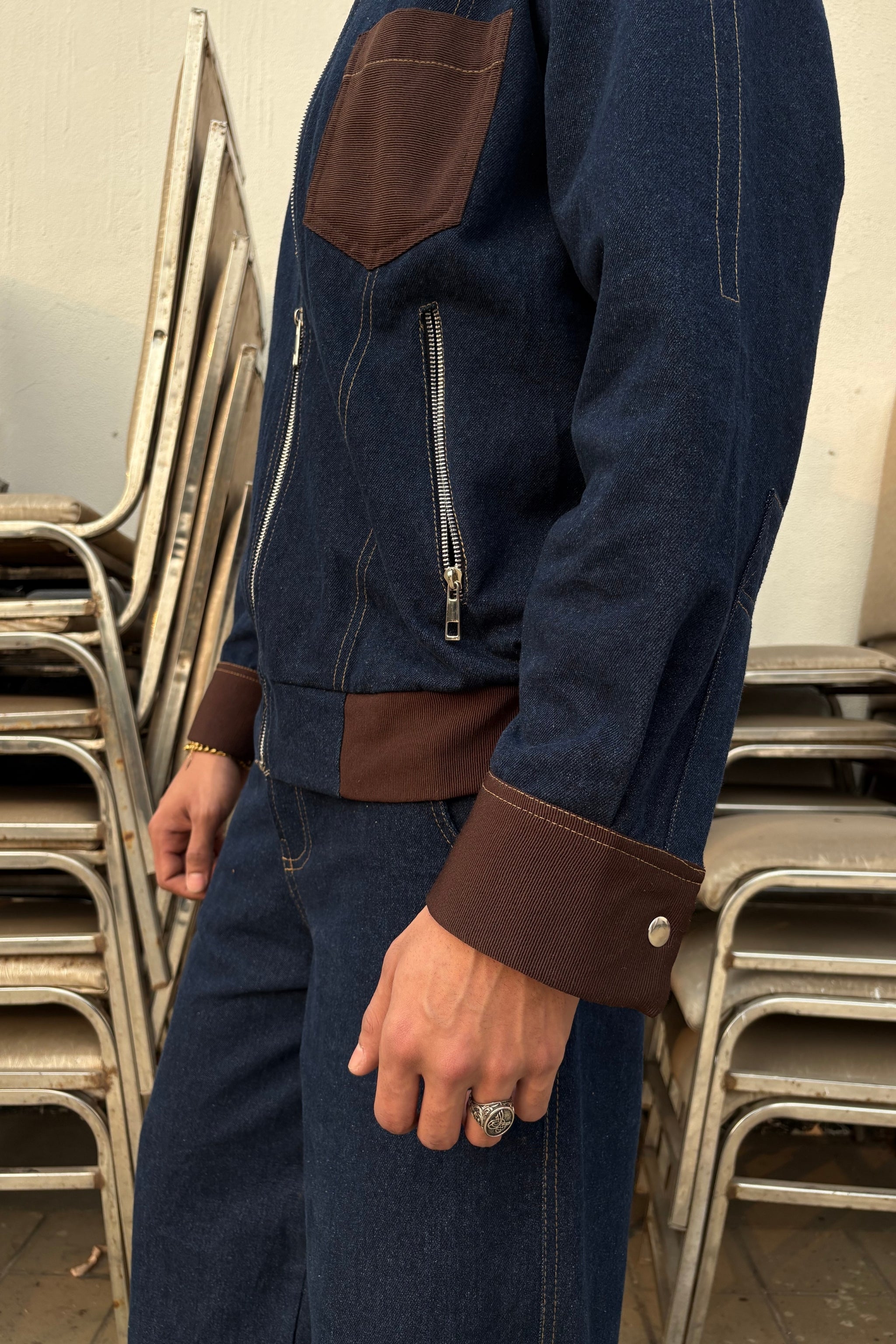 Navy Brown Co-ord Set